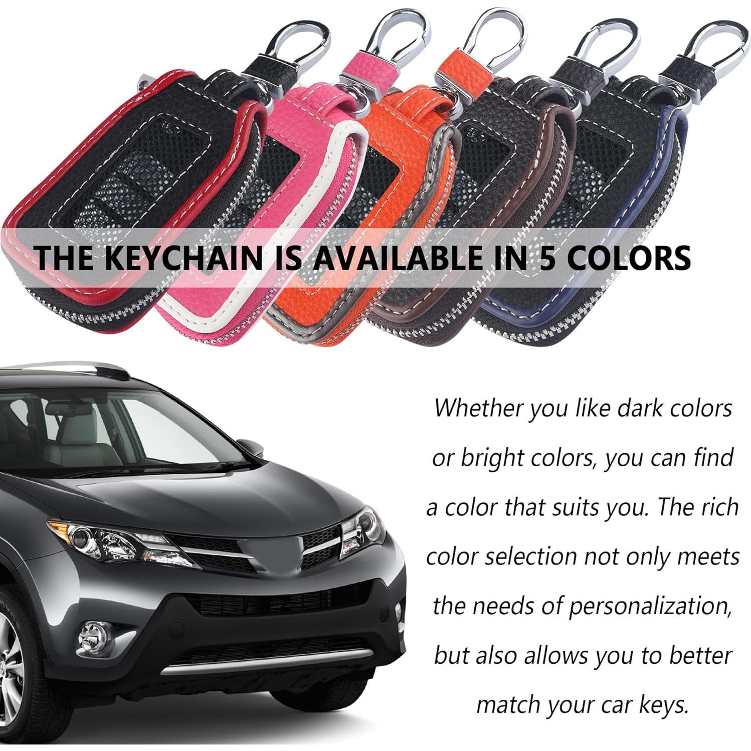 Funda de Llave de Coche Carleef Cuero Negro/Azul 13.34 cm