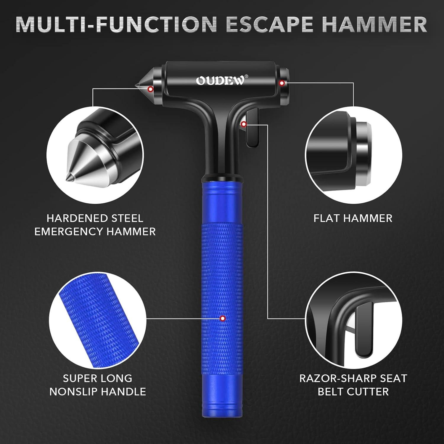 Martillo de Seguridad OUDEW 2 Paquetes Azul, Escape Automotriz