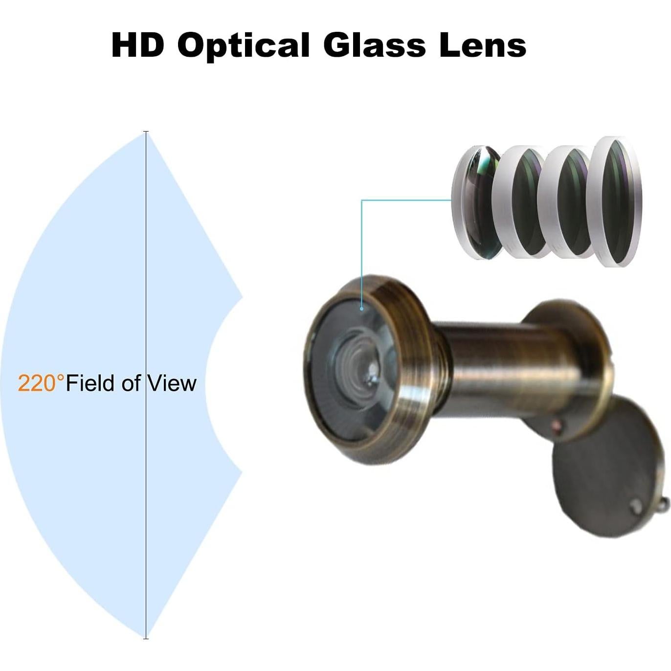 Mirador de Puerta TOGU de Latón Sólido 220 Grados Bronce Antiguo