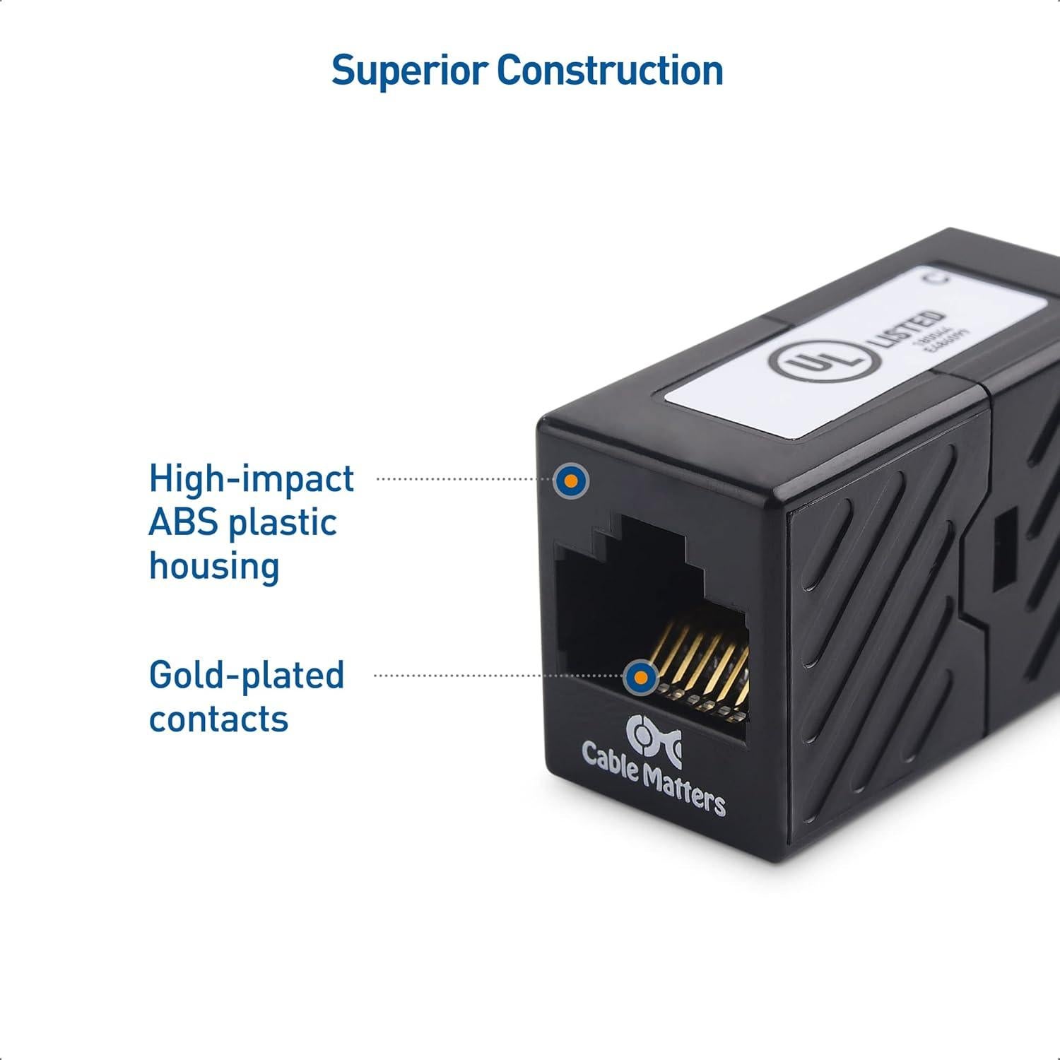 Acoplador Ethernet RJ45 Hembra a Hembra Cat 6 Cable Matters 2-Pack