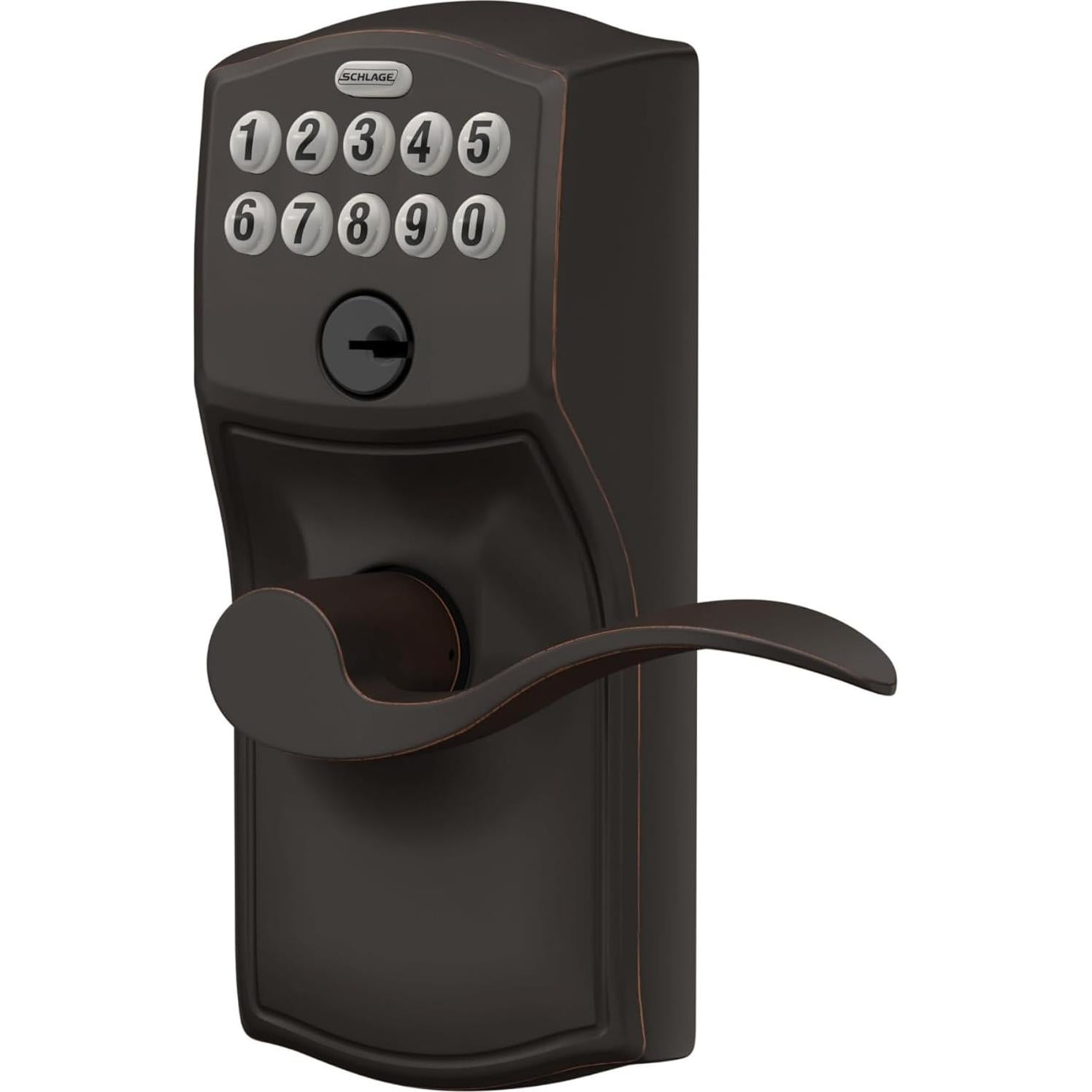 Cerradura Electrónica Schlage FE595 Camelot Bronce Envejecido