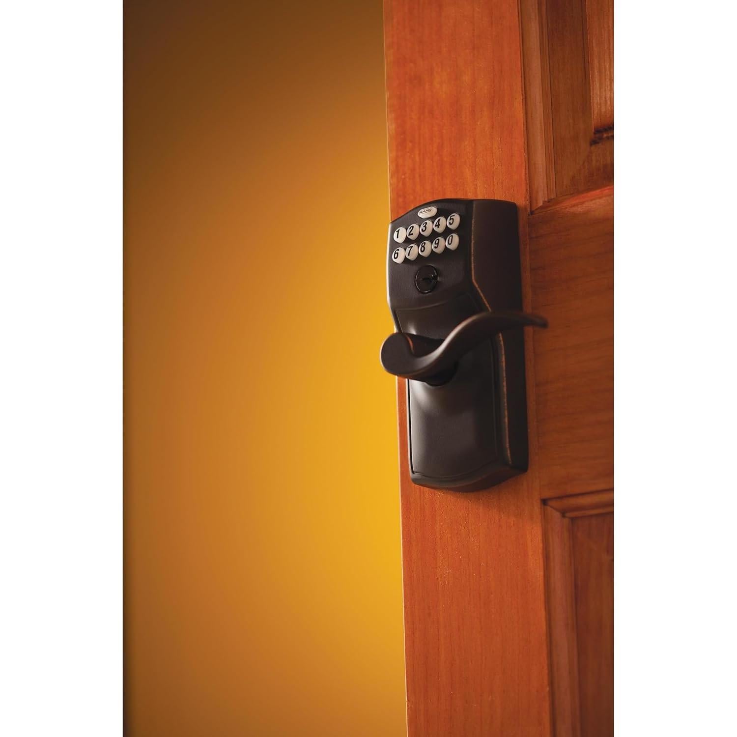 Cerradura Electrónica Schlage FE595 Camelot Bronce Envejecido