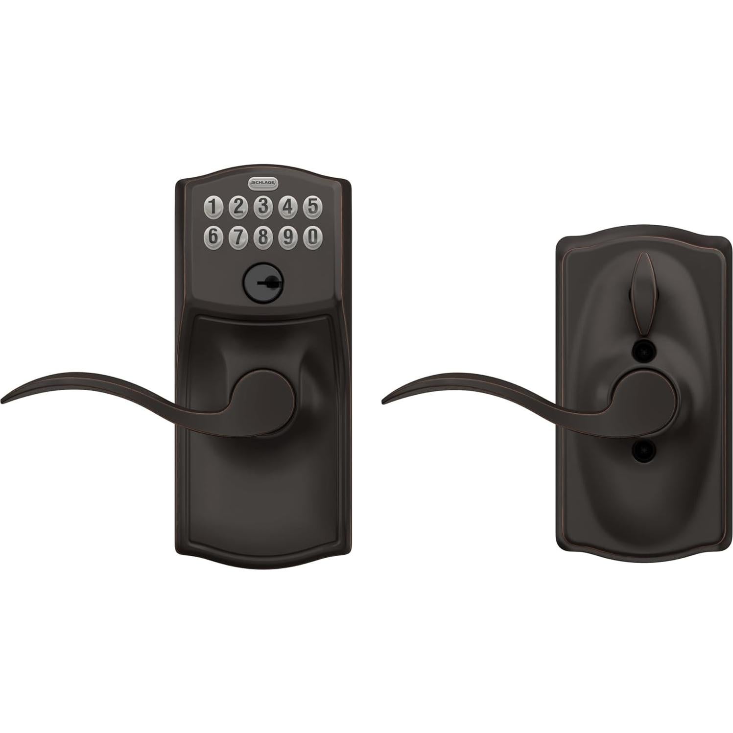 Cerradura Electrónica Schlage FE595 Camelot Bronce Envejecido