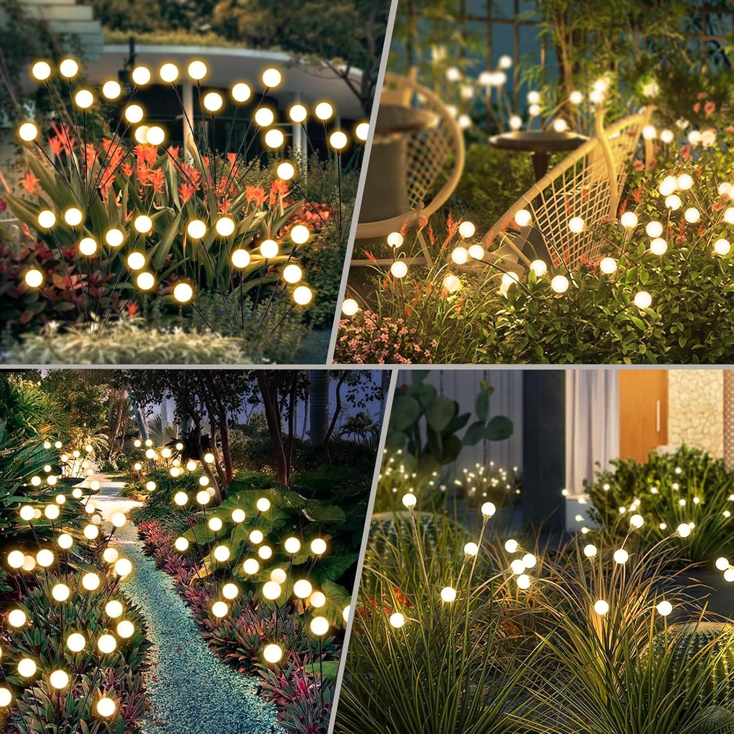 Luces Solares para Jardín VIGNUTO 2 Paquetes 16 LED IP65