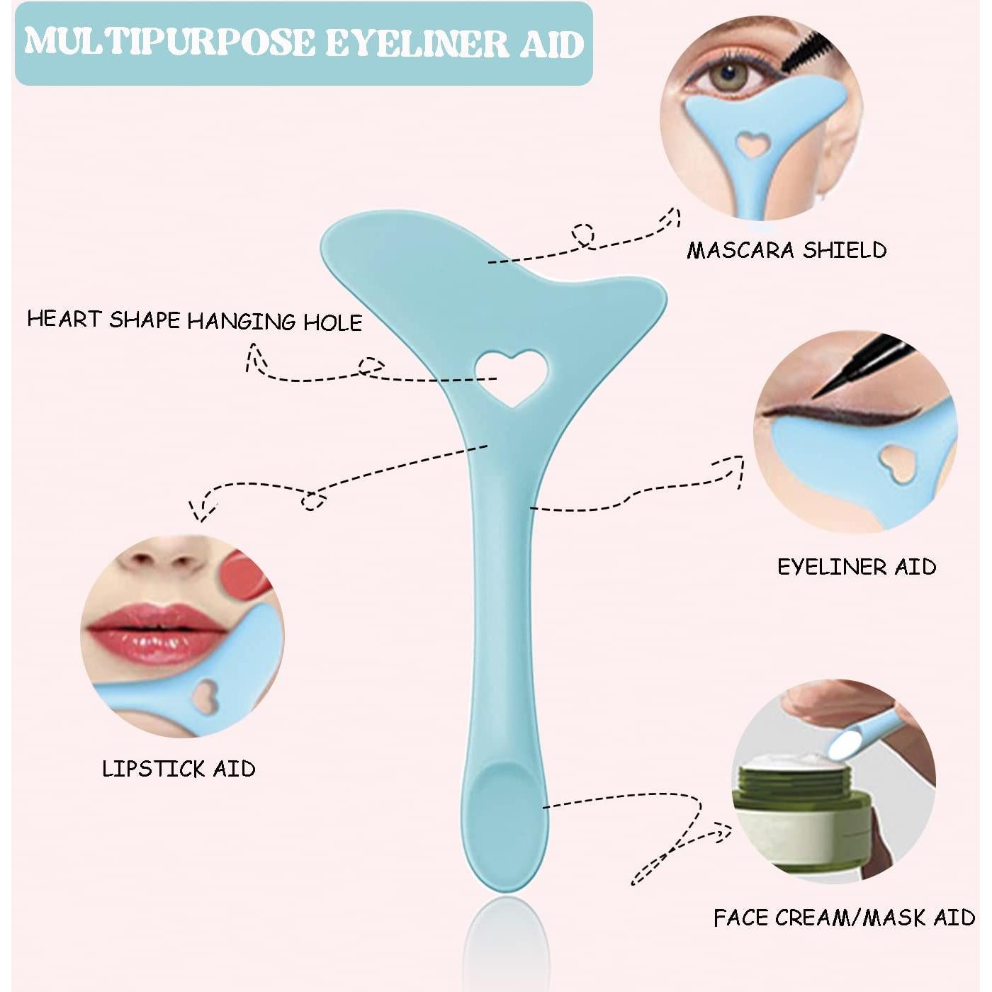 Plantillas de Eyeliner Reutilizables Deacocal 4 Piezas Azul