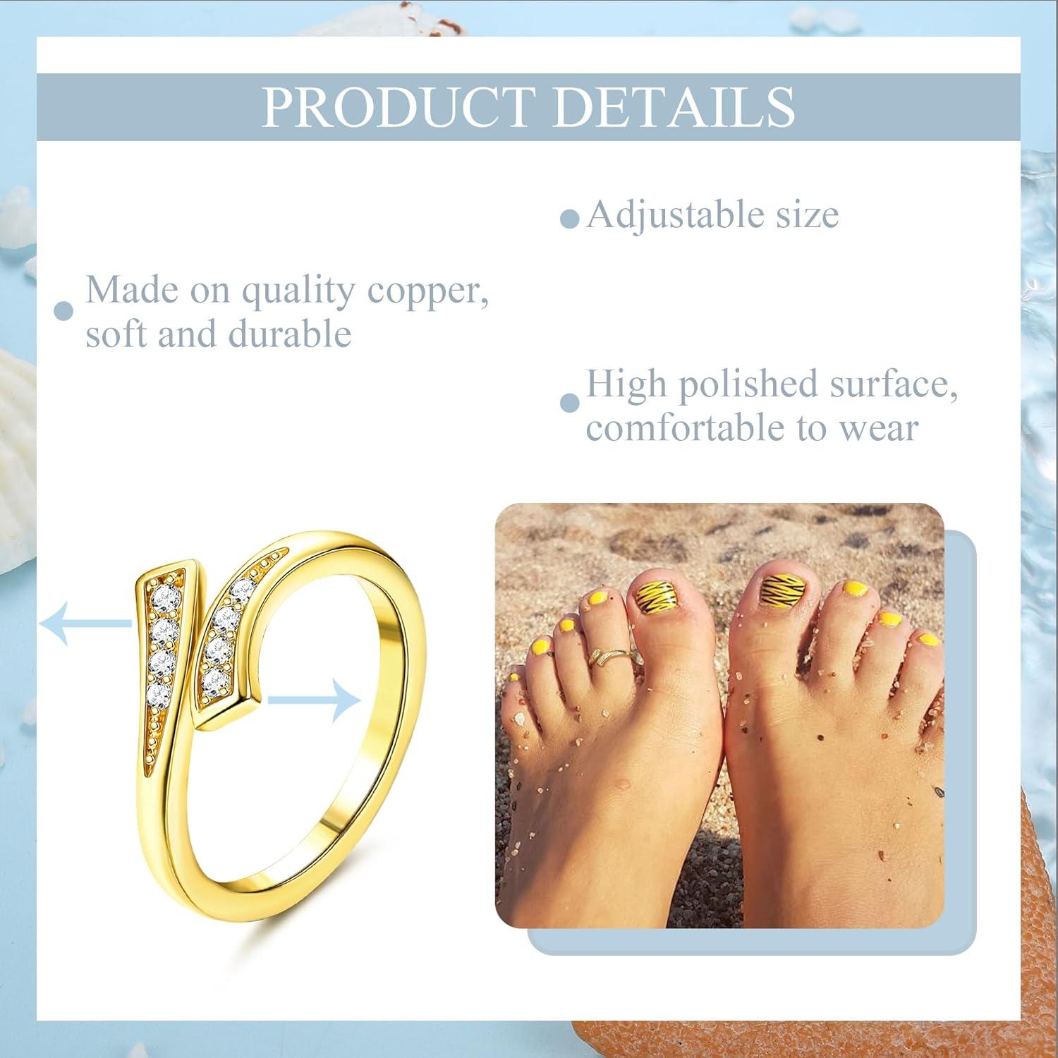 Conjunto de Anillos Ajustables JeryWe 9 Pcs Dorado para Mujeres