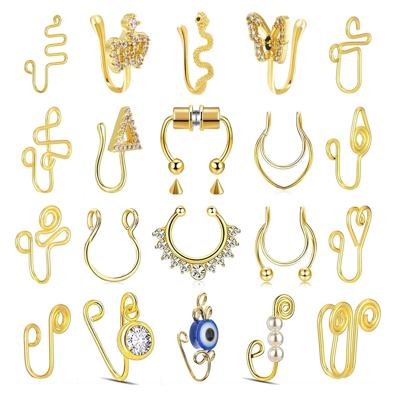 Aro de Nariz Falso Ajustable VitaCool - 20 Estilos Diversos