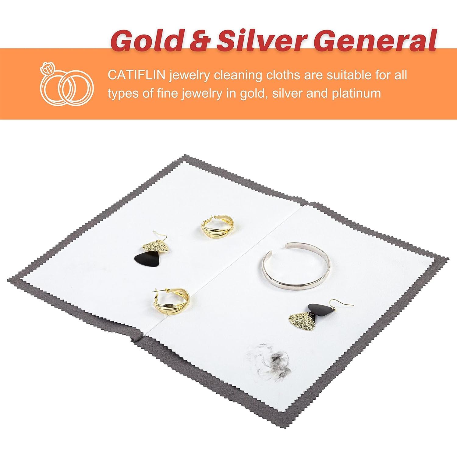 Paños de Limpieza de Joyería CATIFLIN 3 Unidades Algodón 25x31cm