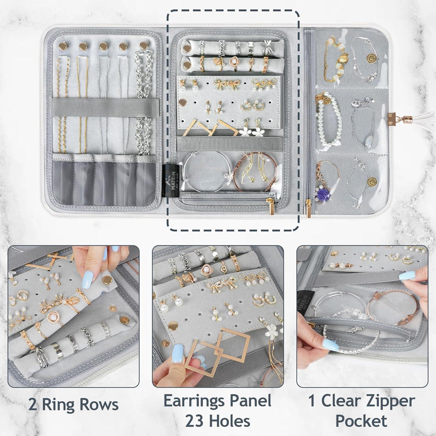 Estuche de Joyería de Viaje MATEIN Beige Grande Plegable