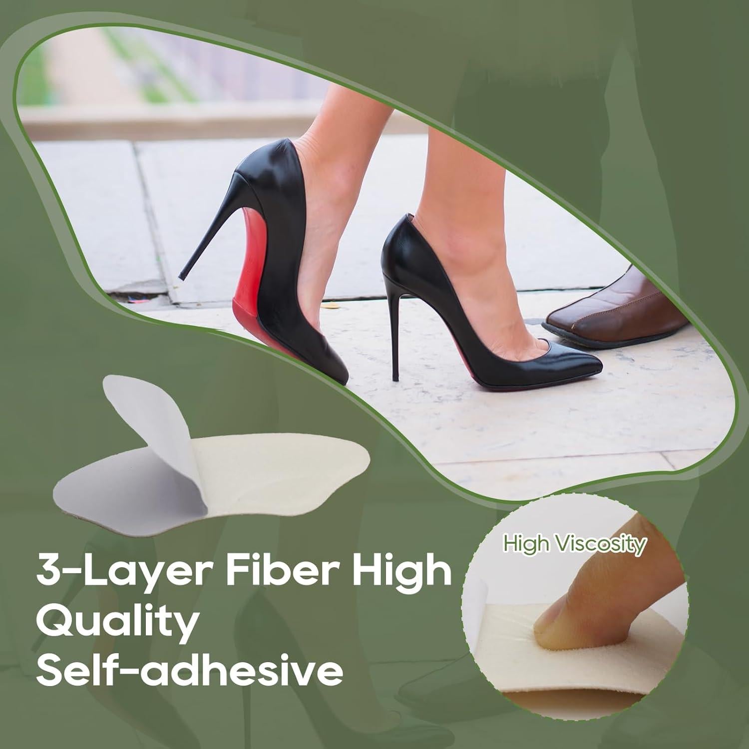 Heel Pads for Shoes, 3 Pairs Anti-Slip Heel Grips for Loose Shoes, Soft Cushions Inserts for Blisters, Filler Improved Shoe Fit and Comfort, Heels Liners for Flats, Heels, Boots (Beige, 0.24in)