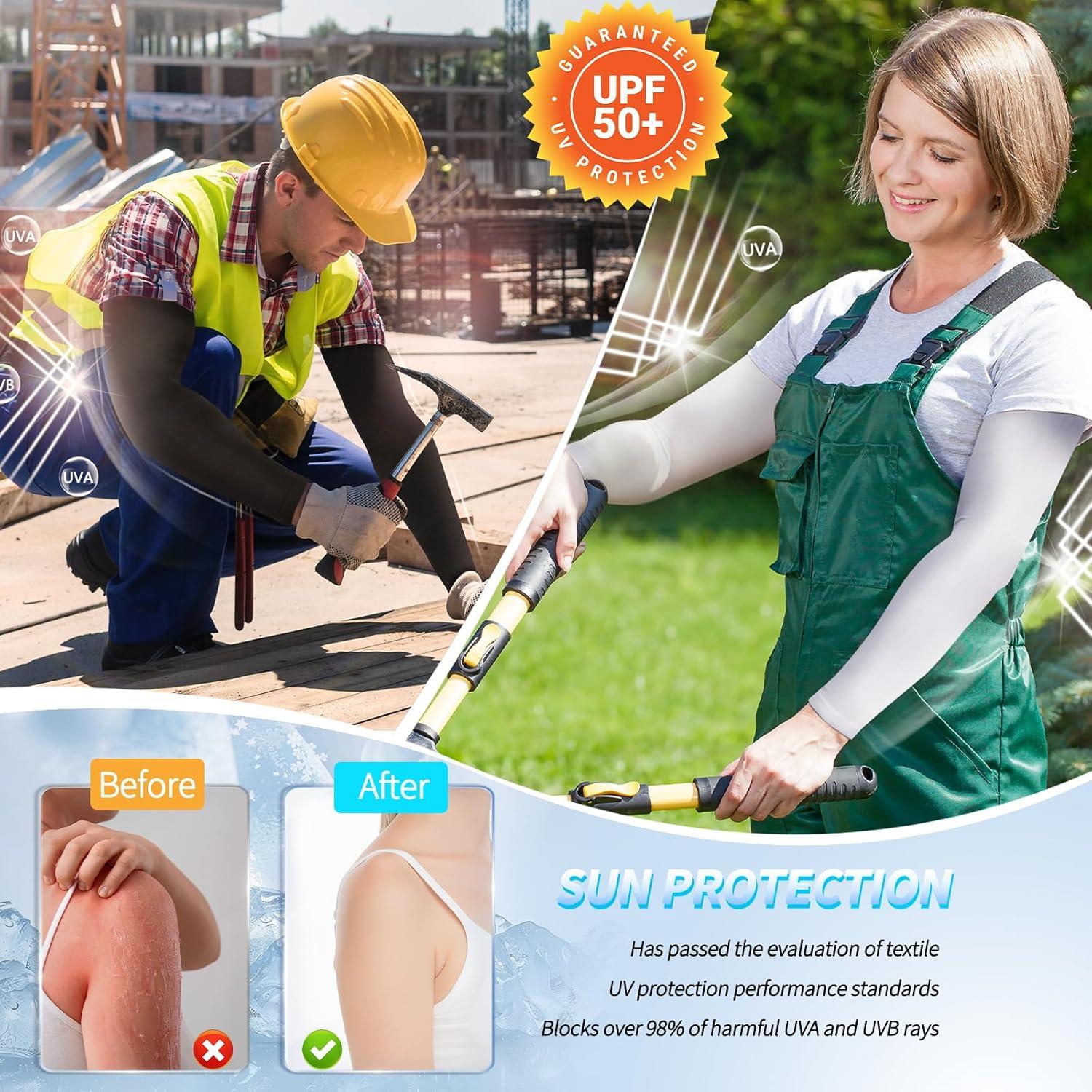 Arm Sleeves Cooling Sports Sleeve Arm Compression Sleeve UV Sun Protection UPF 50 Tattoo Cover Up for Outdoor