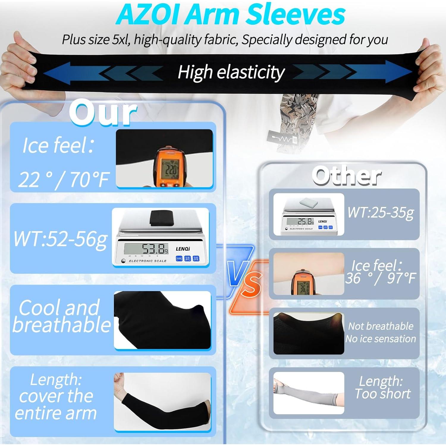 Arm Sleeves Cooling Sports Sleeve Arm Compression Sleeve UV Sun Protection UPF 50 Tattoo Cover Up for Outdoor