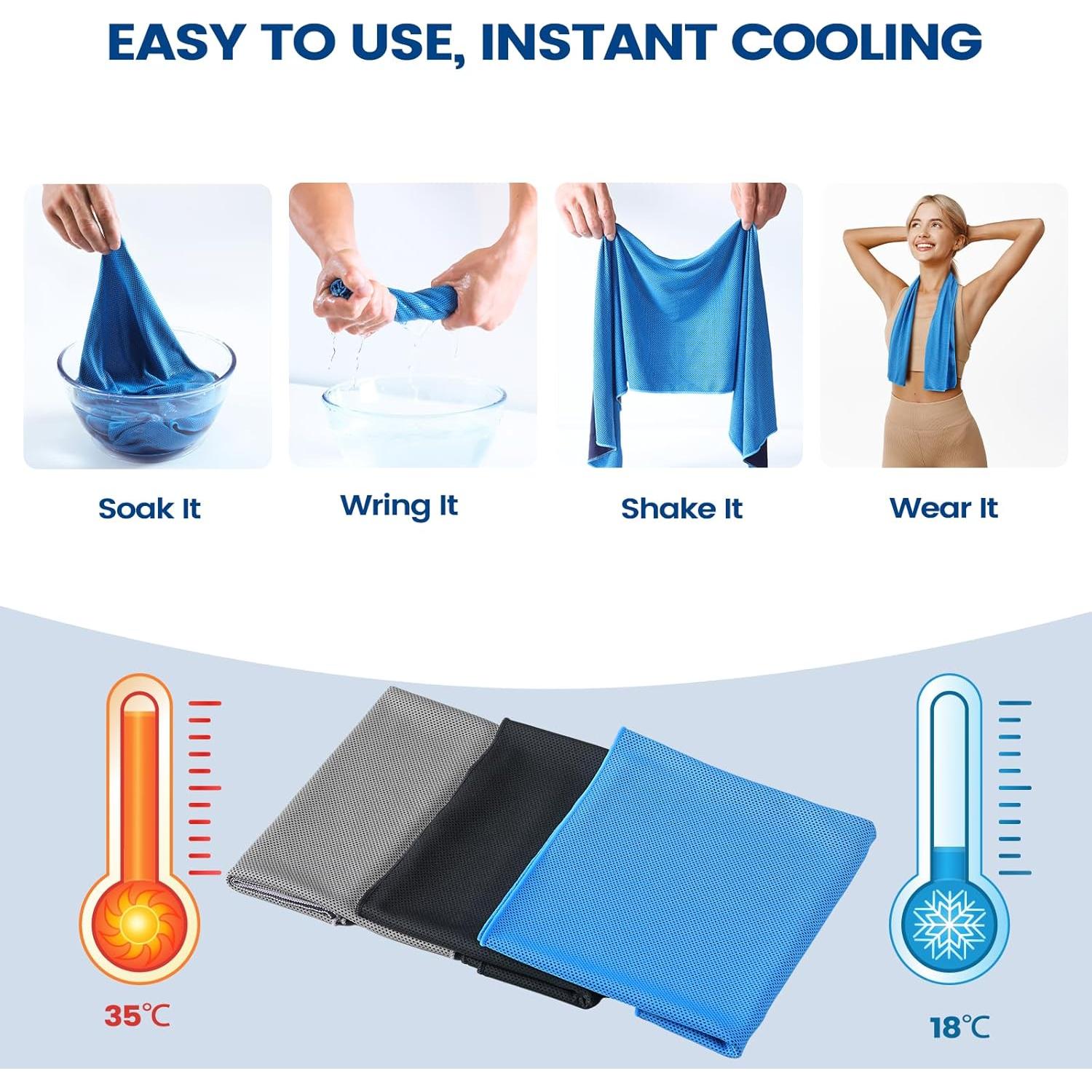 Toallas Enfriadoras Clothirily 6 Piezas 101.6x30.5cm Transpirables