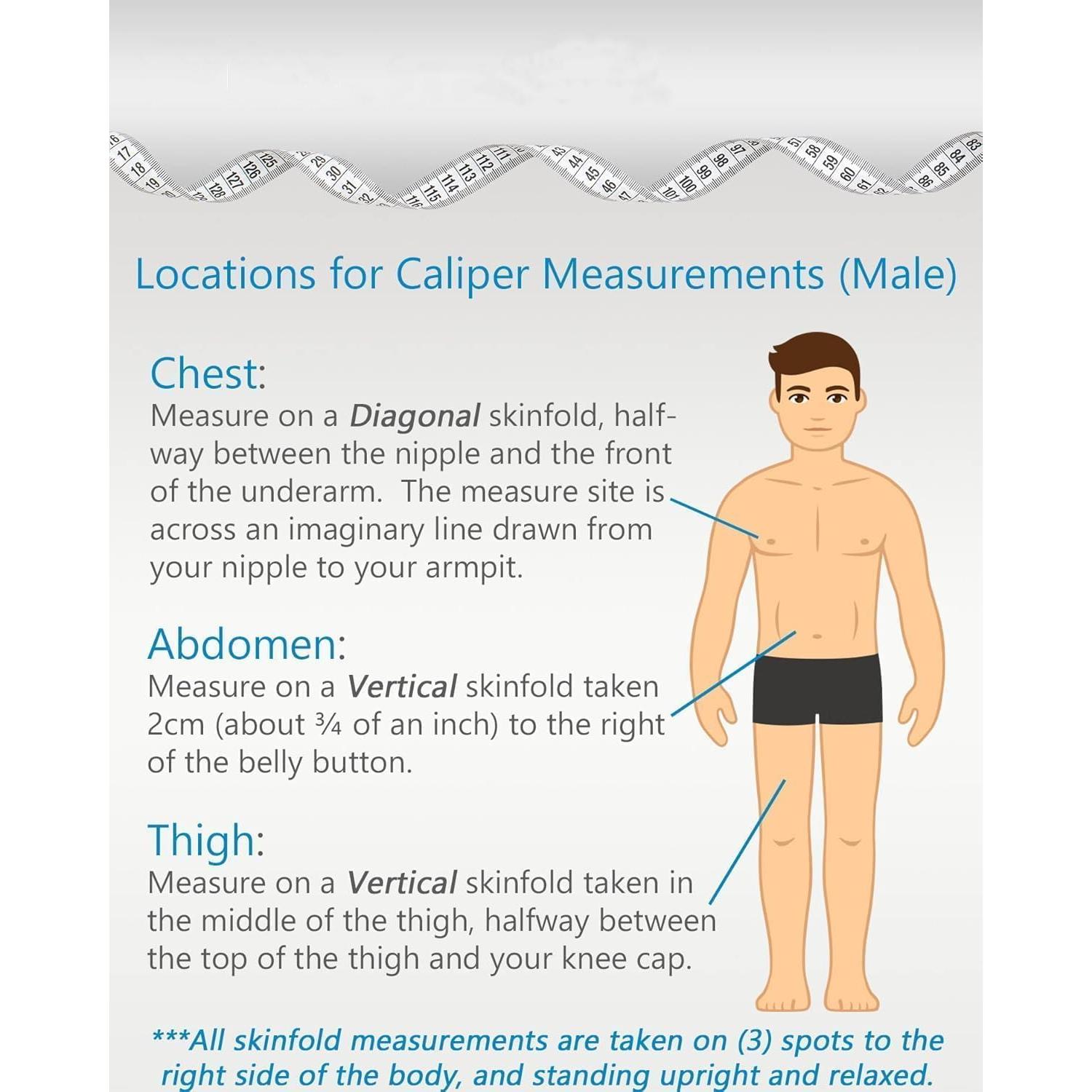 Calibrador de Grasa Corporal ZJchao Plegable 24x20cm Negro