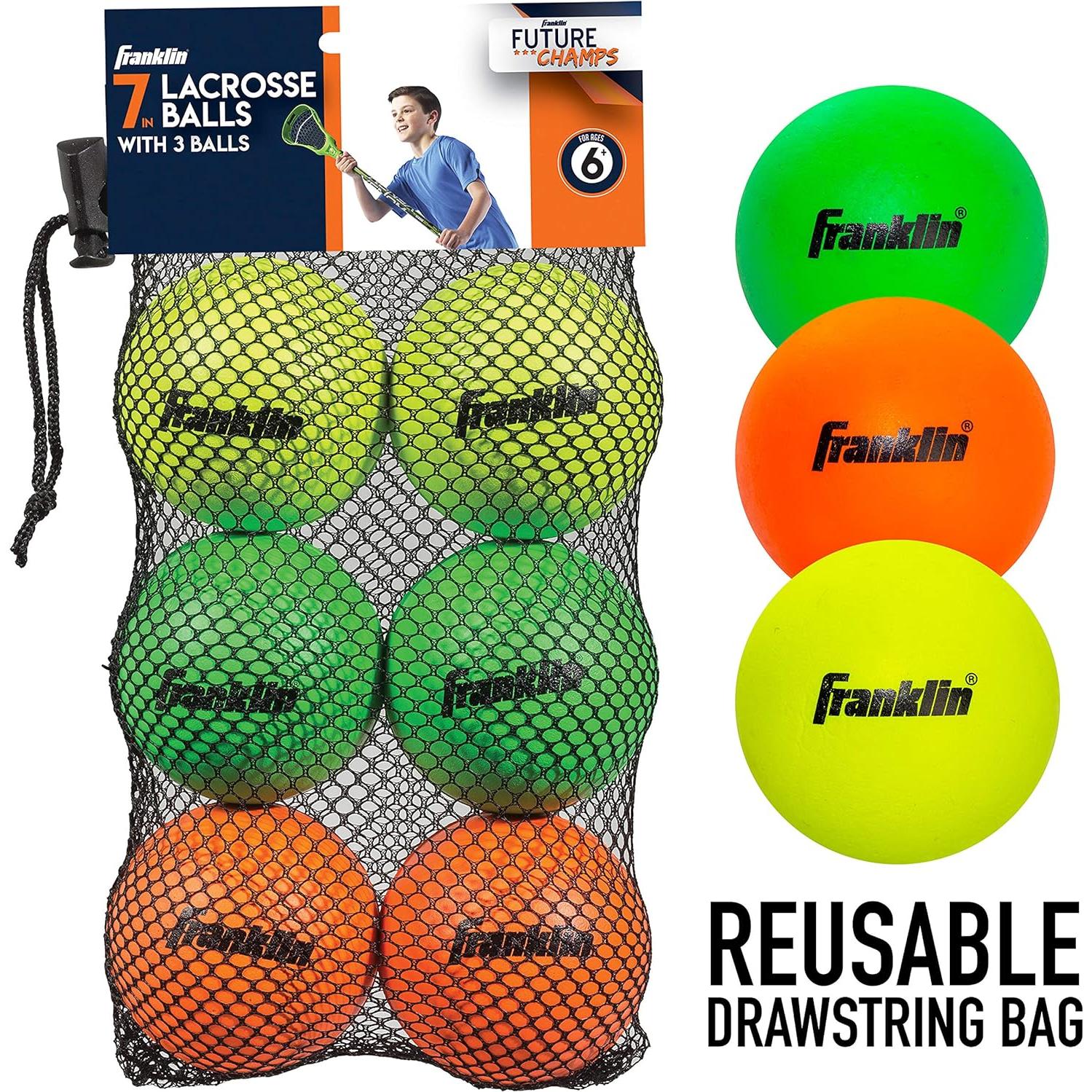 Pelotas de Lacrosse Franklin Sports - Paquete de 6 para Niños