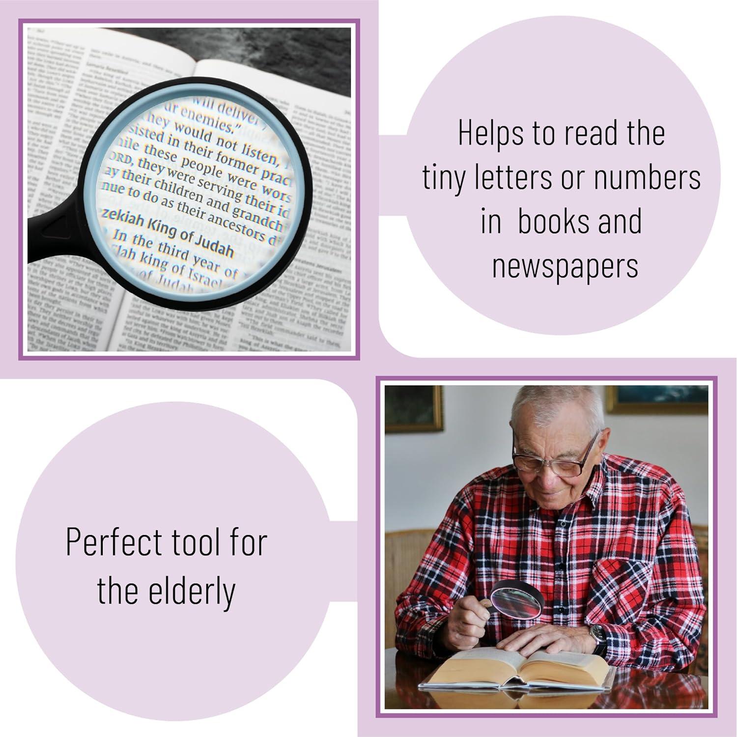 Lupa de Mano Mr. Pen 5X - Paquete de 2 Unidades, Vidrio