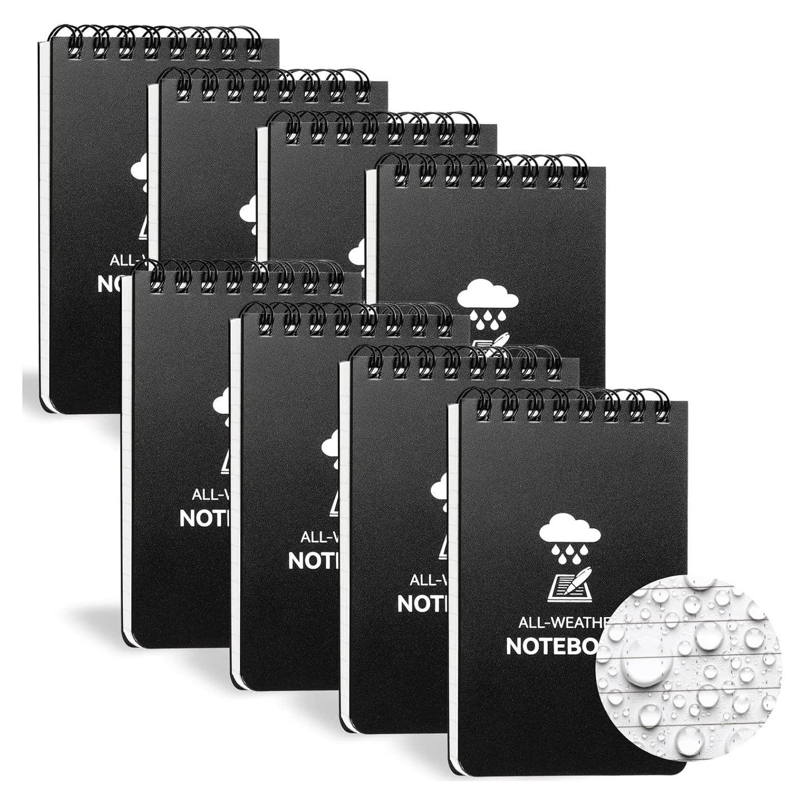 Cuaderno Impermeable COIDEA, Paquete de 8, 7.62 x 12.7 cm