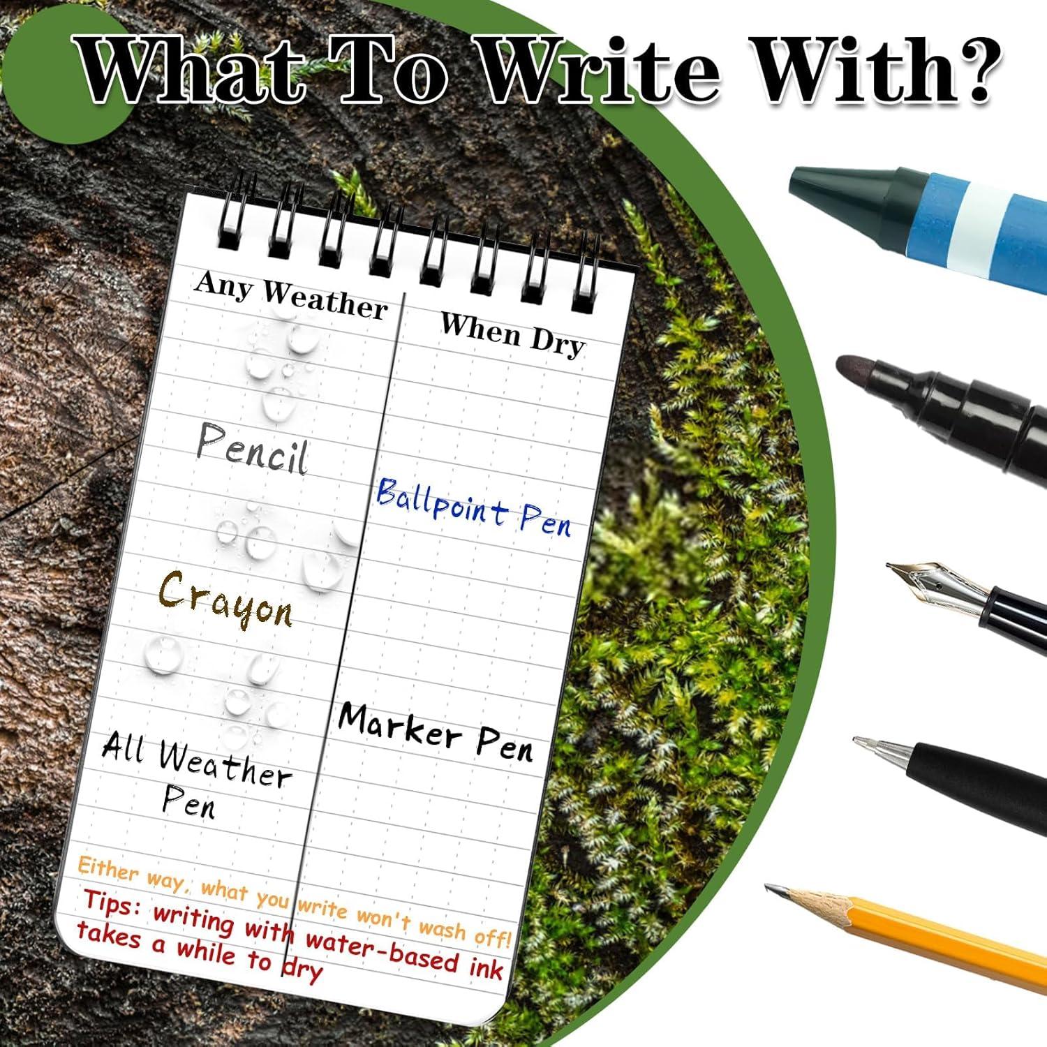 Cuaderno Impermeable COIDEA, Paquete de 8, 7.62 x 12.7 cm