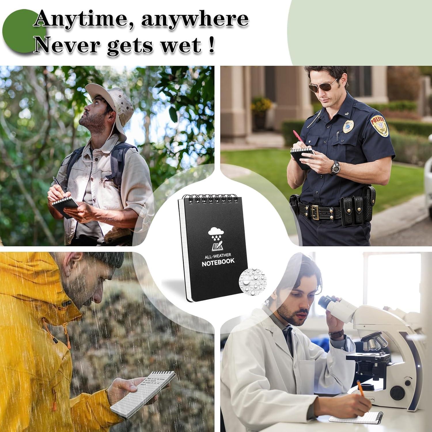 Cuaderno Impermeable COIDEA, Paquete de 8, 7.62 x 12.7 cm