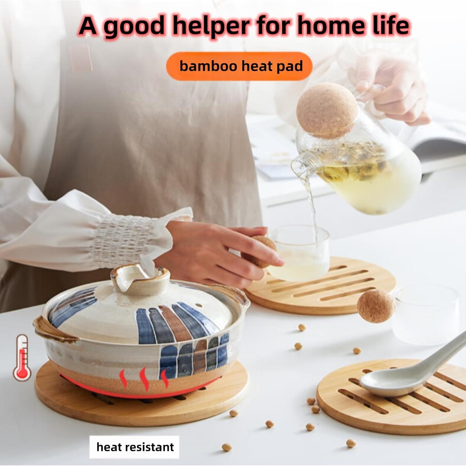 Juego de 4 Alfombrillas de Bambú Antideslizantes alfto