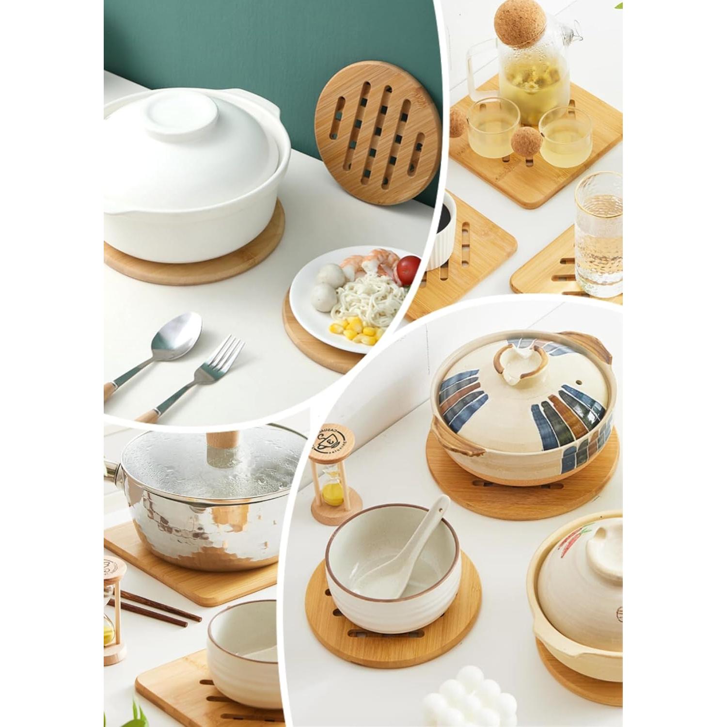 Juego de 4 Alfombrillas de Bambú Antideslizantes alfto