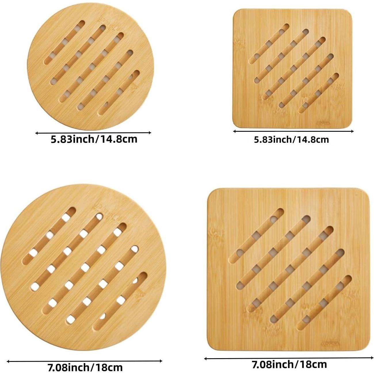 Juego de 4 Alfombrillas de Bambú Antideslizantes alfto