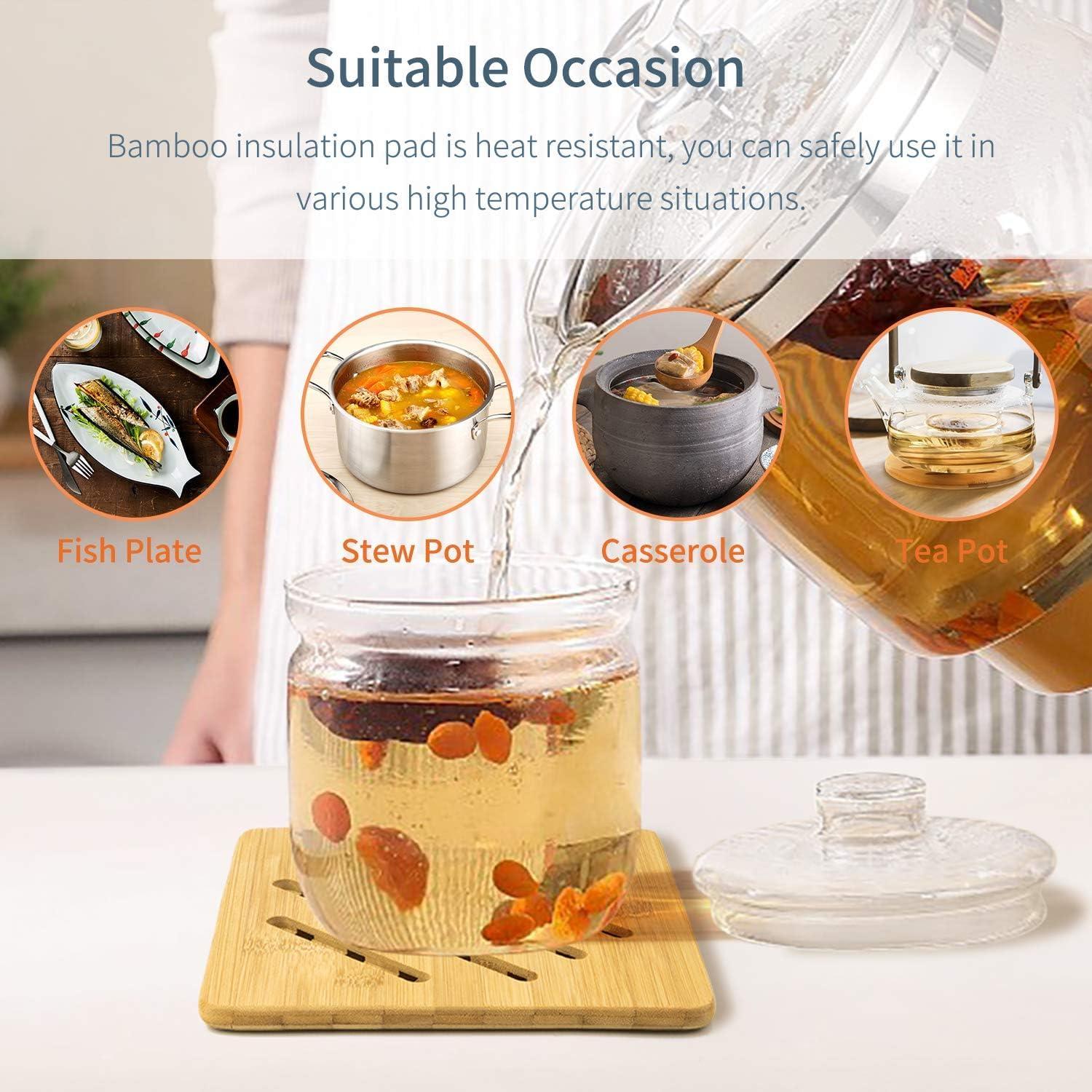 Juego de 4 Alfombrillas de Bambú Antideslizantes alfto