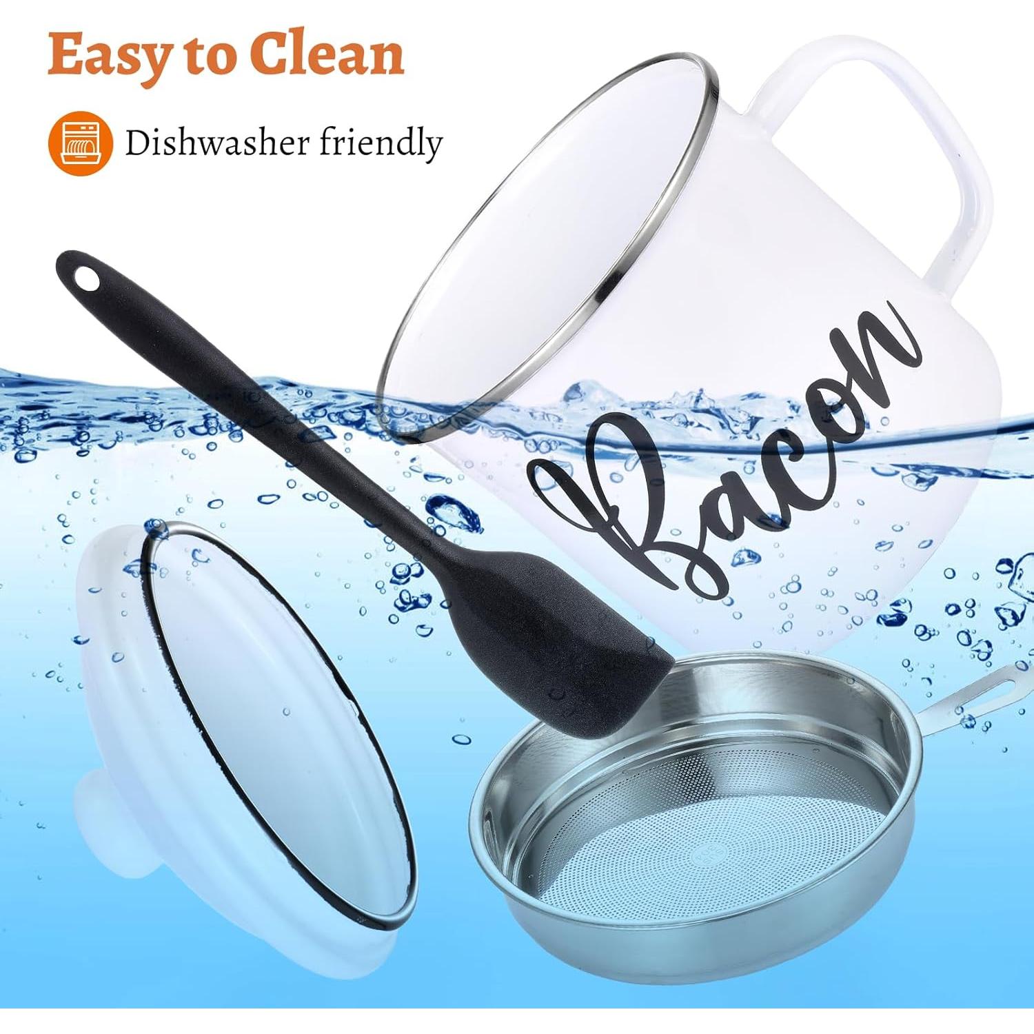 Contenedor de Grasa de Tocino Fondpen 1.36L con Colador y Espátula