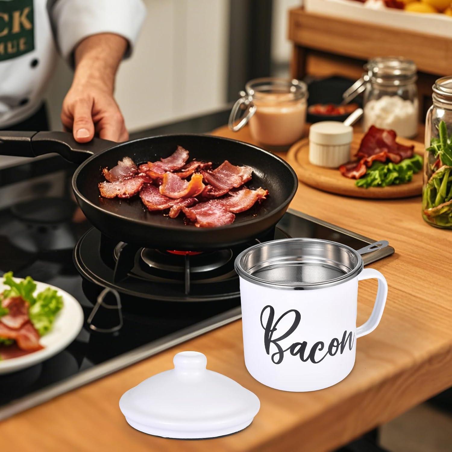 Contenedor de Grasa de Tocino Fondpen 1.36L con Colador y Espátula