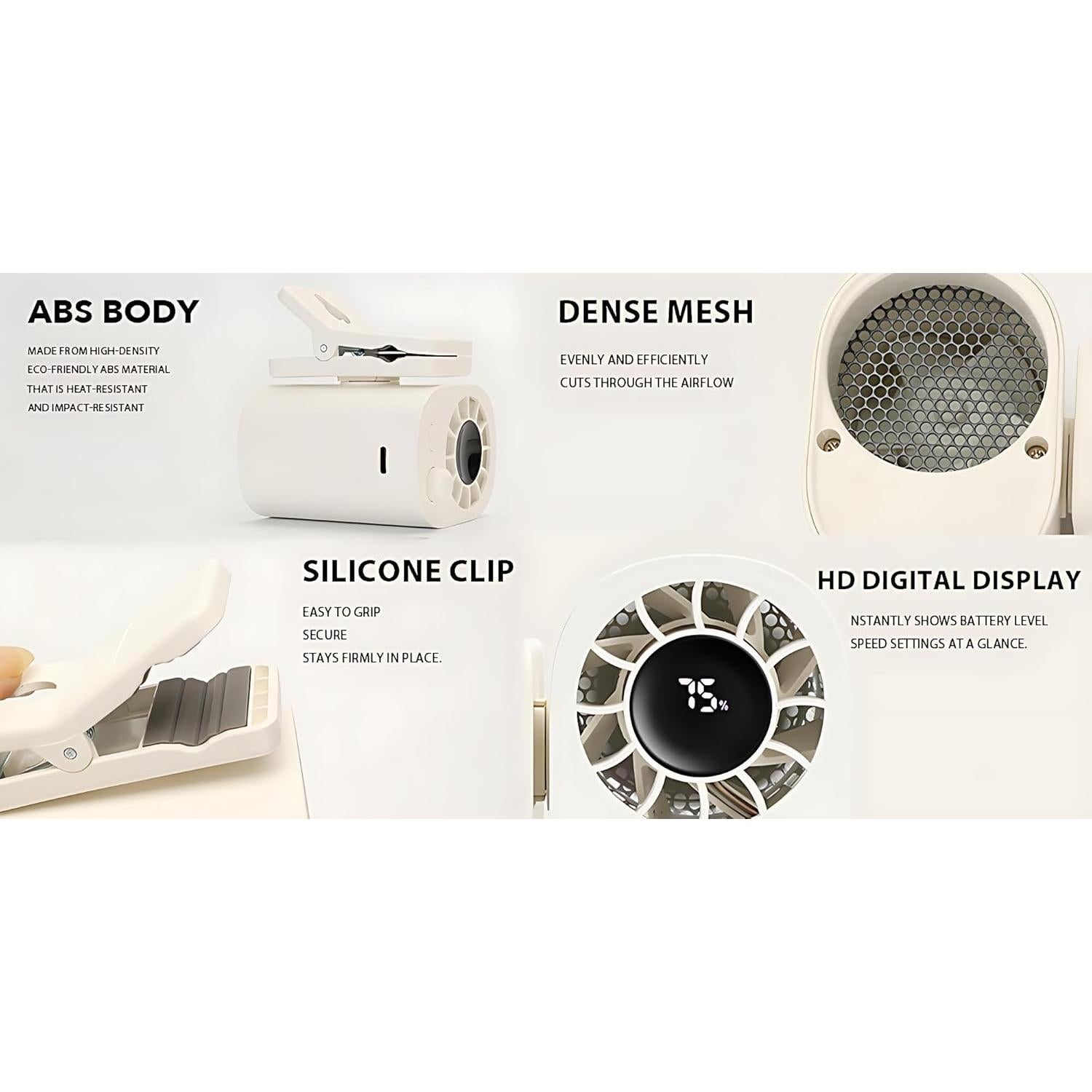 Ventilador Portátil STONEBROOK AR-29 Mini Clip-on 100 Velocidades