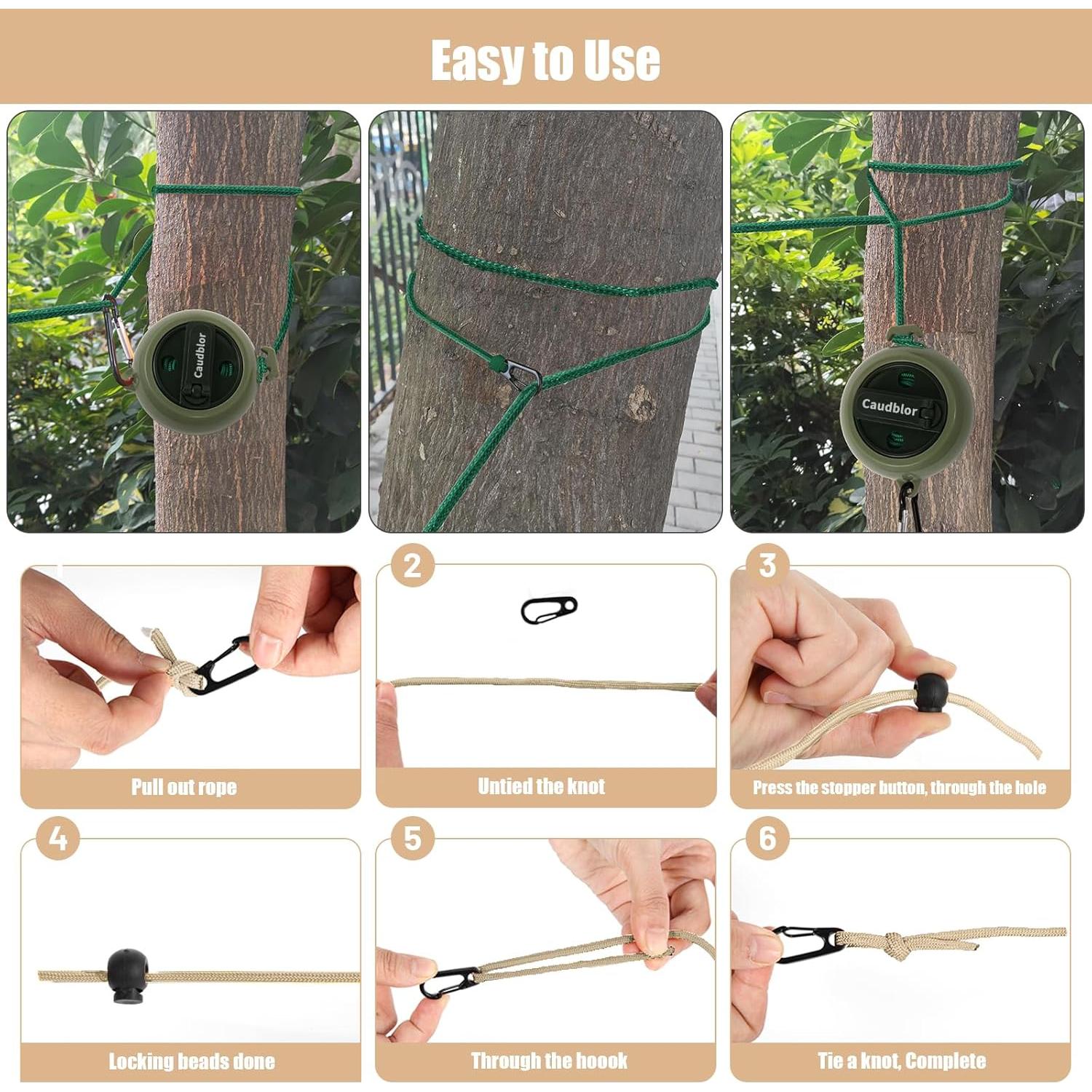 Cuerda de Tendedero Portátil Caudblor 10m Ajustable Nylon