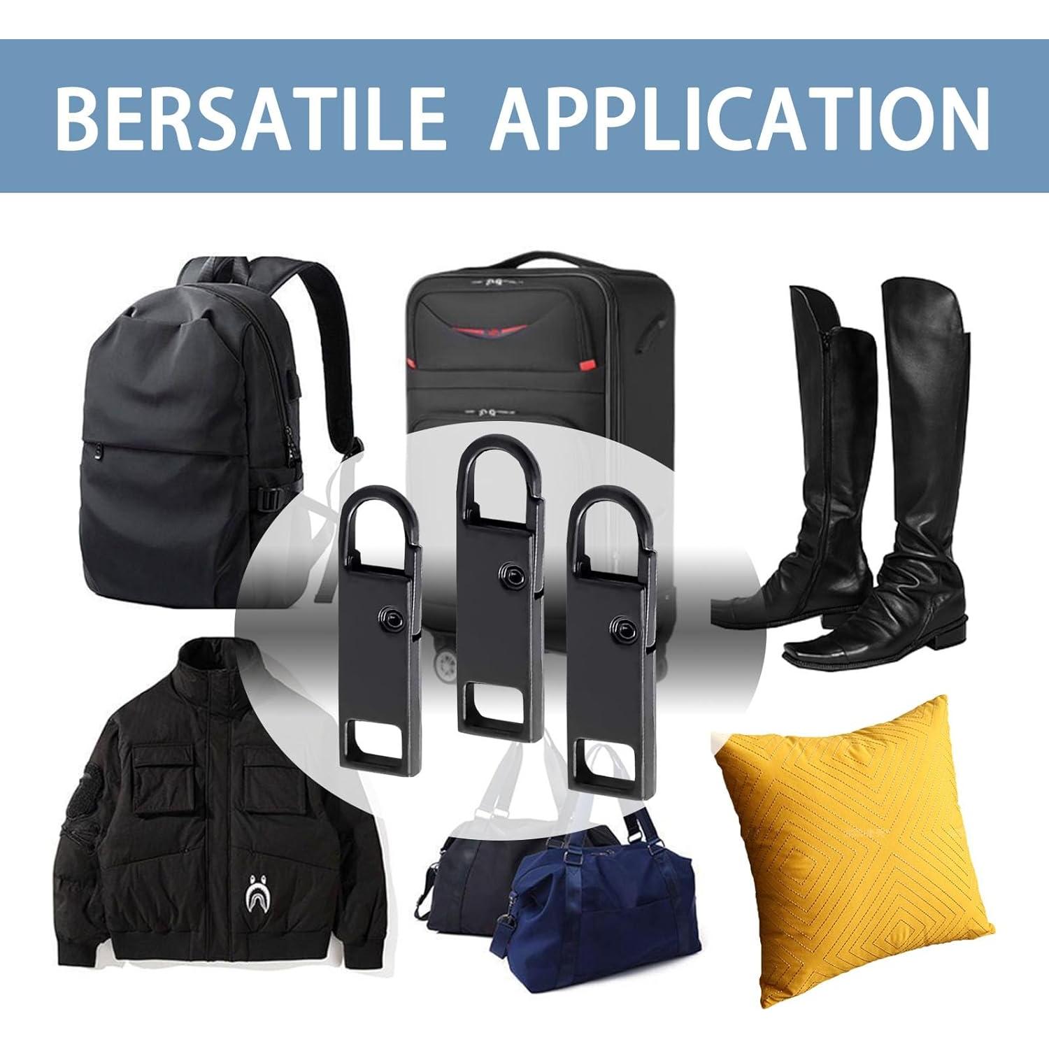 Tiradores de Cremallera Deoward Metal 6 PCS Reemplazo Negro