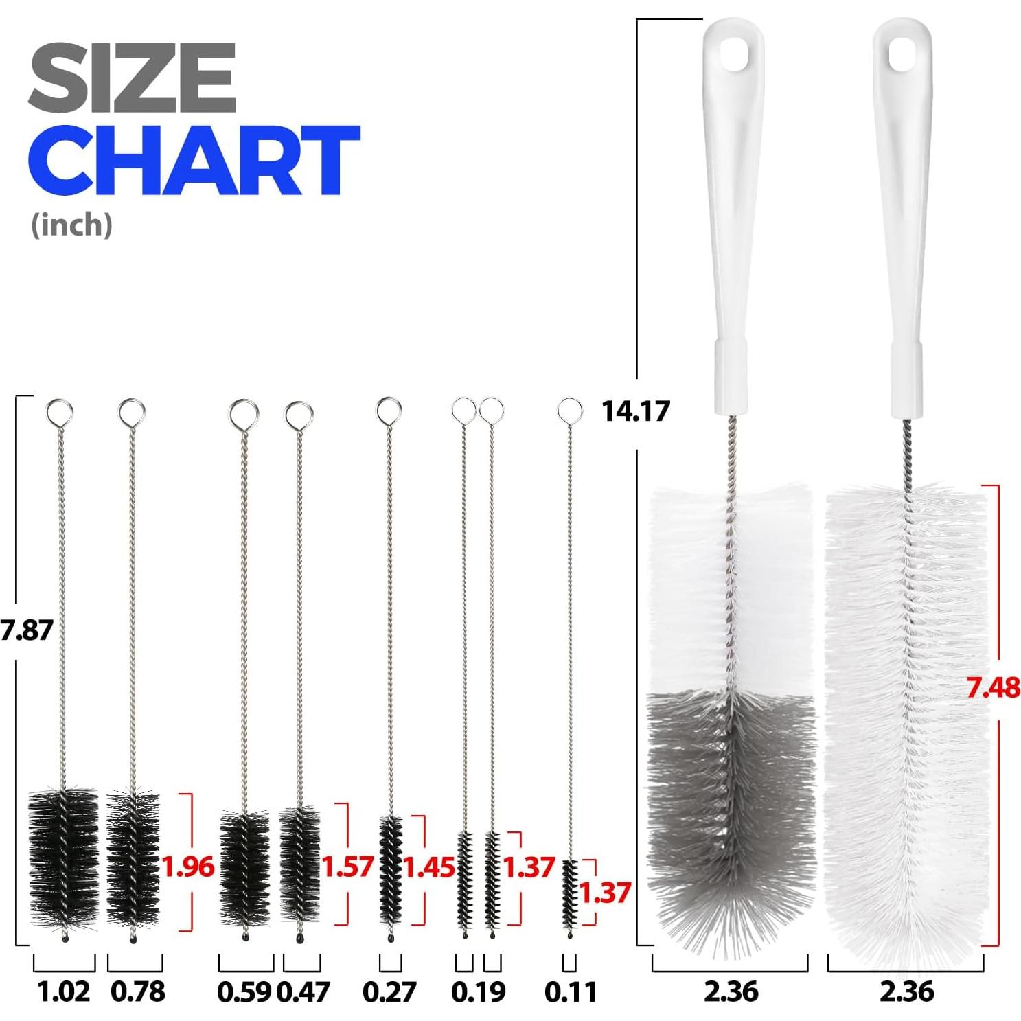 Juego de Limpiadores de Botellas Holikme 10 Piezas 38.1 cm