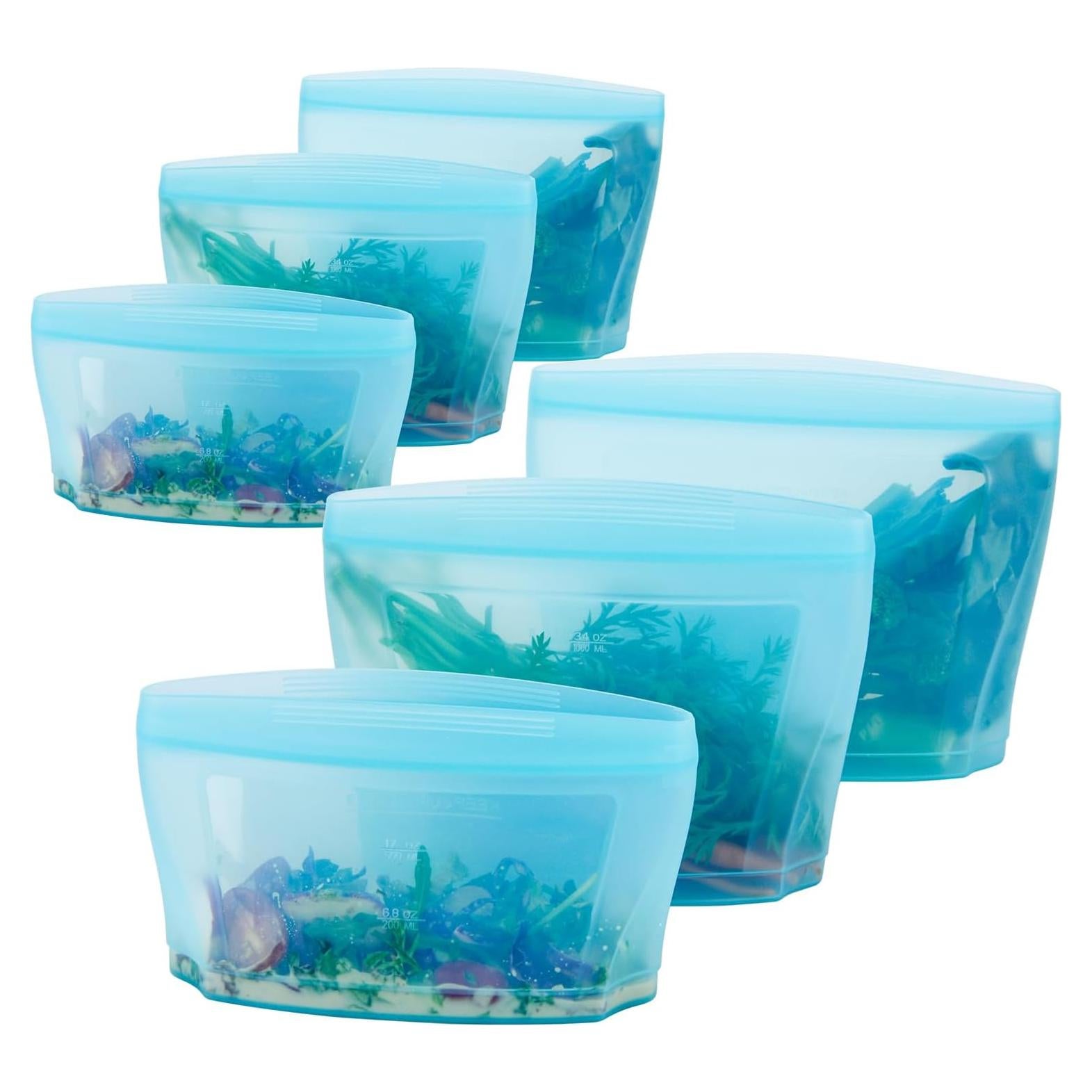 Set de 6 Bolsas de Almacenamiento de Silicona ZIP STANDING