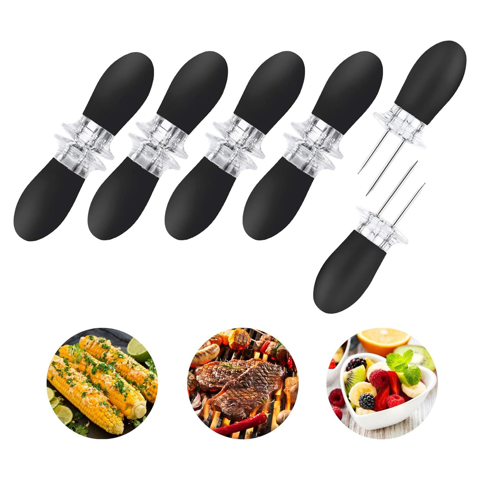 10 Pcs Sujetadores de Mazorca de Maíz AUGSUN Acero Inoxidable Negro