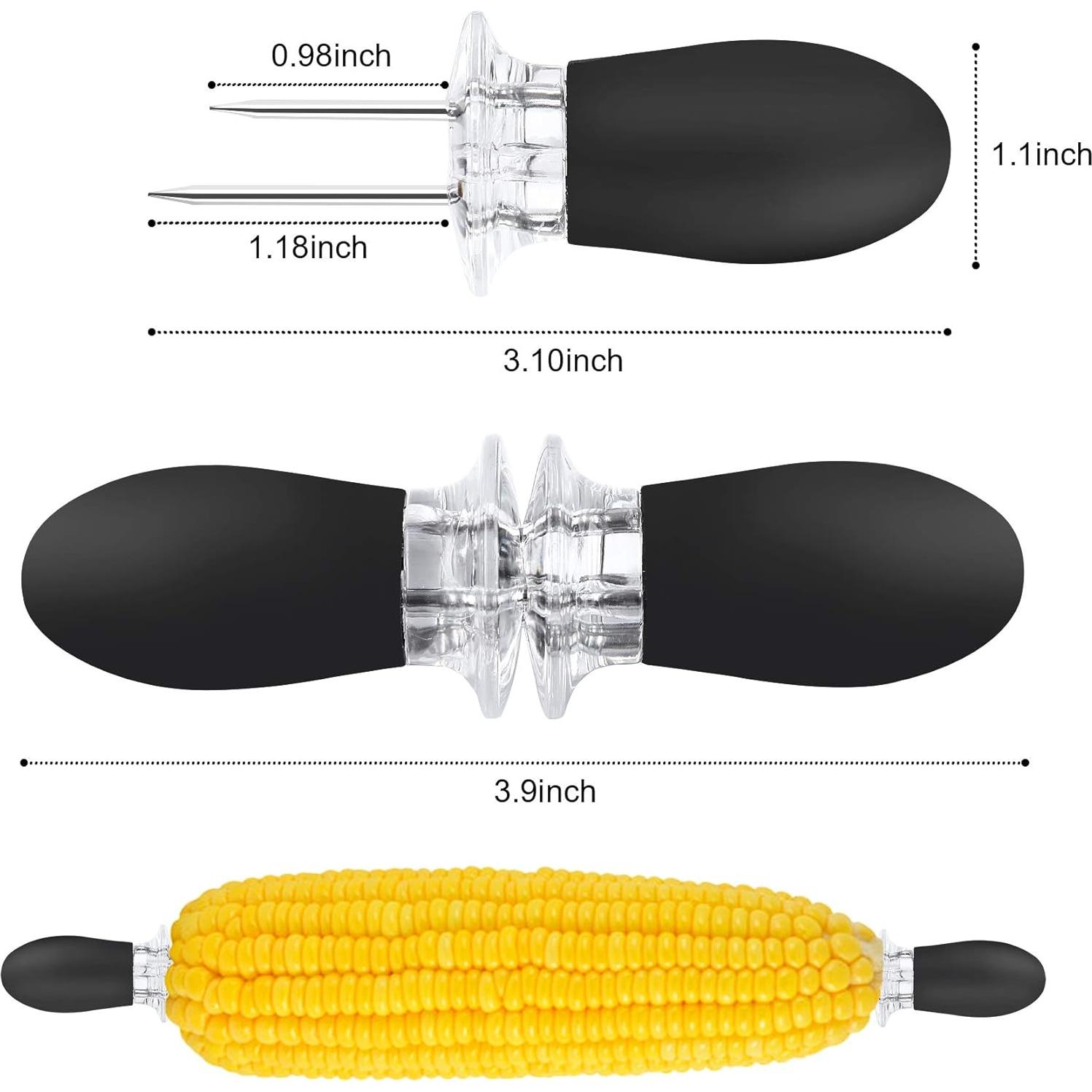 10 Pcs Sujetadores de Mazorca de Maíz AUGSUN Acero Inoxidable Negro