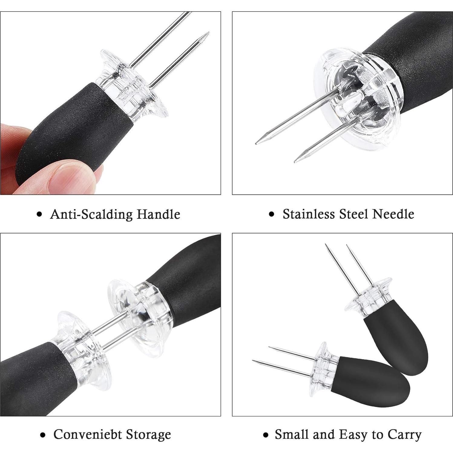 10 Pcs Sujetadores de Mazorca de Maíz AUGSUN Acero Inoxidable Negro