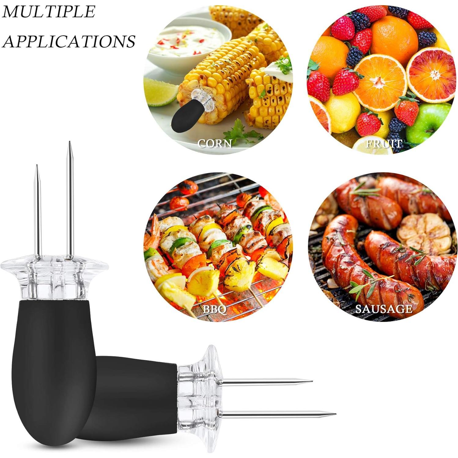 10 Pcs Sujetadores de Mazorca de Maíz AUGSUN Acero Inoxidable Negro