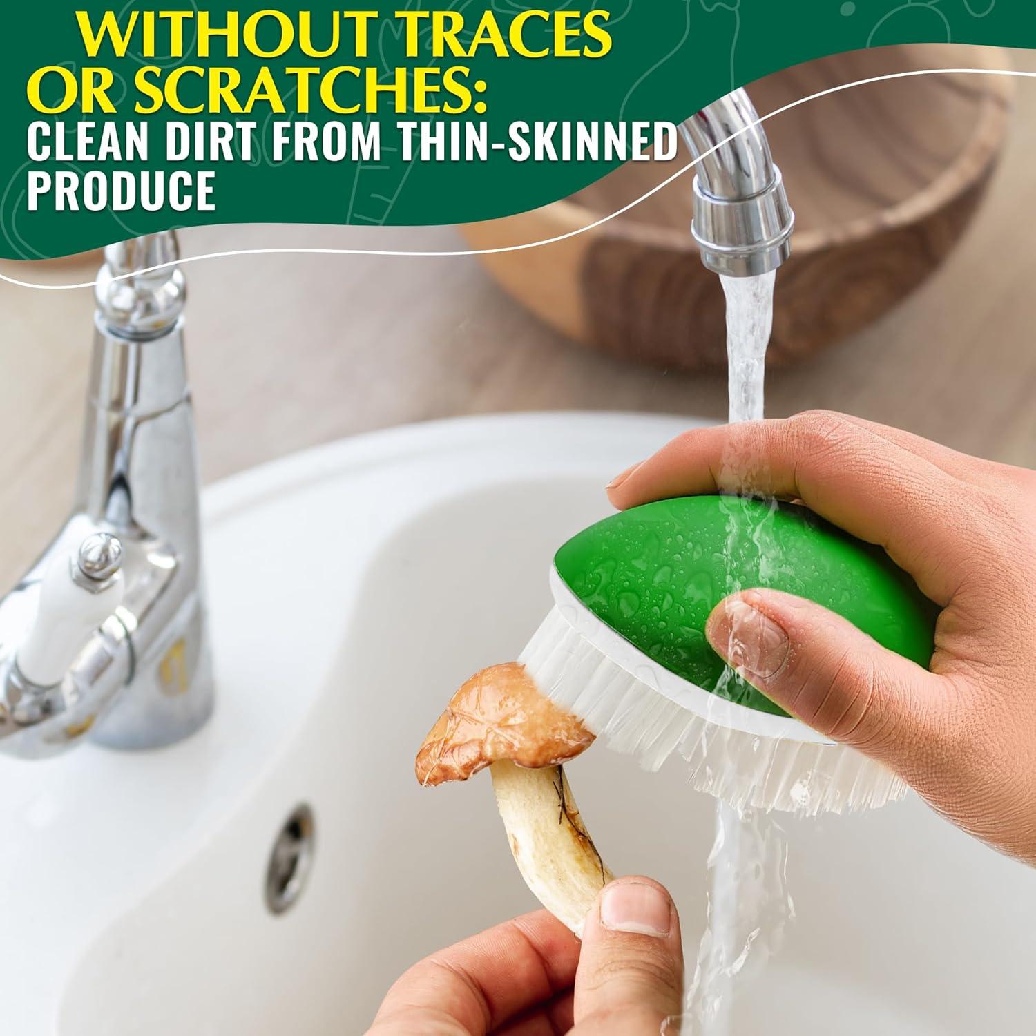 2 Pcs Cepillos de Fregar Vegetales ALPENKOK Ergonómicos