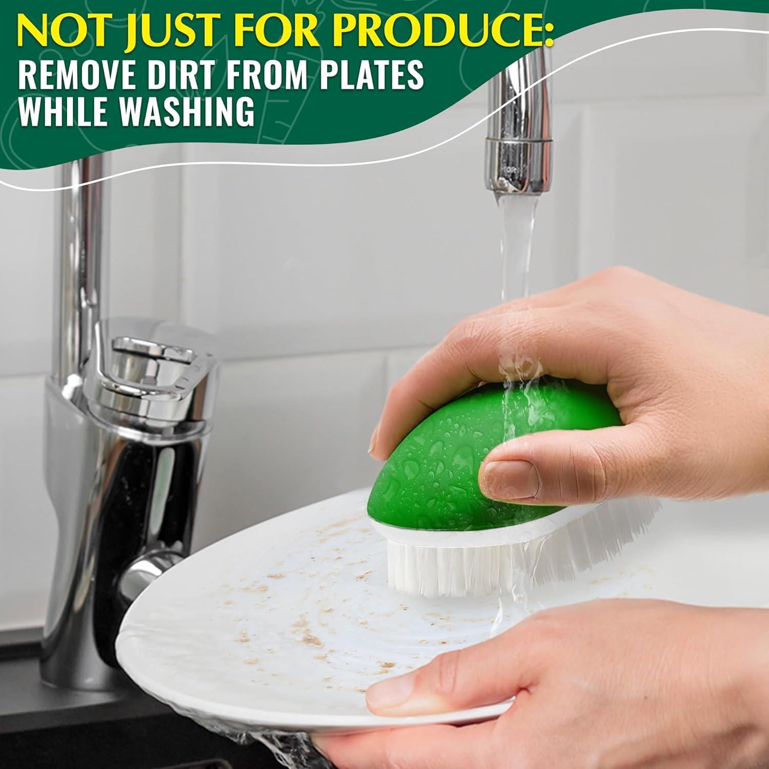 2 Pcs Cepillos de Fregar Vegetales ALPENKOK Ergonómicos