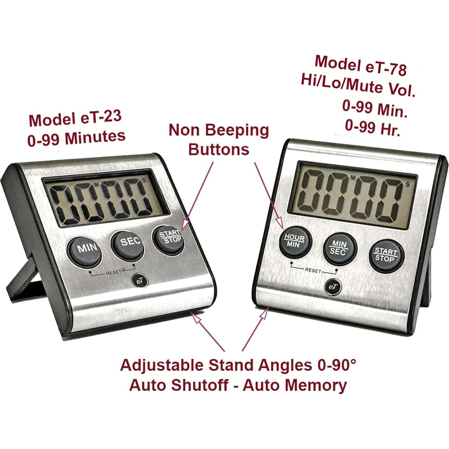 Temporizador Digital de Cocina eTradewinds eT-23 Acero Inoxidable
