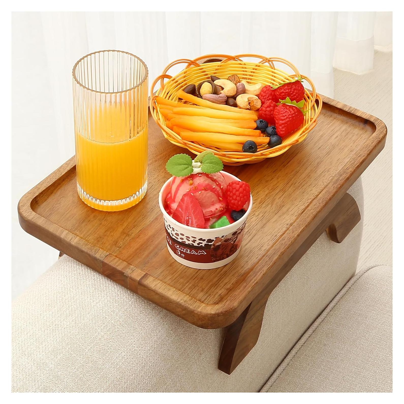 Mesa de brazo de sofá SINWANT de madera de acacia 35x25 cm