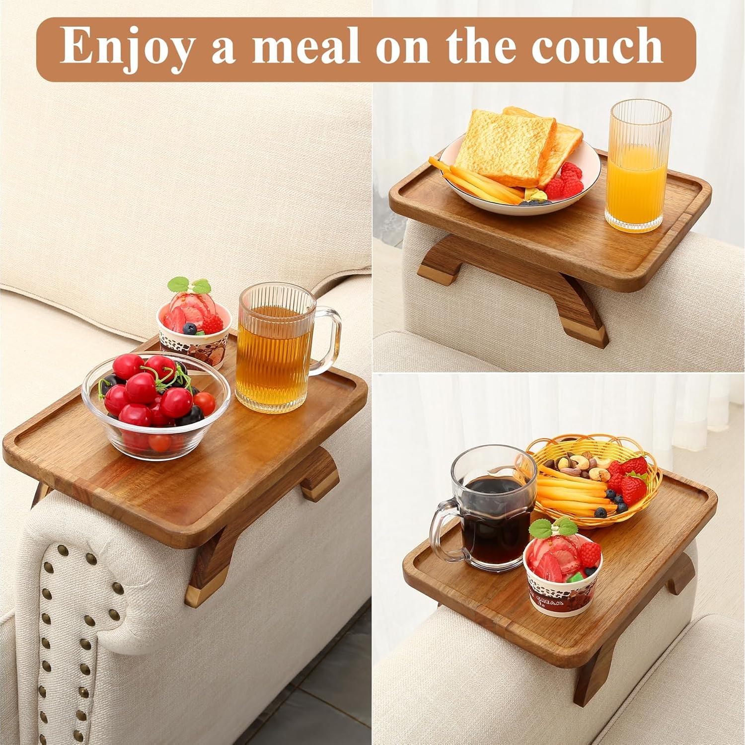 Mesa de brazo de sofá SINWANT de madera de acacia 35x25 cm