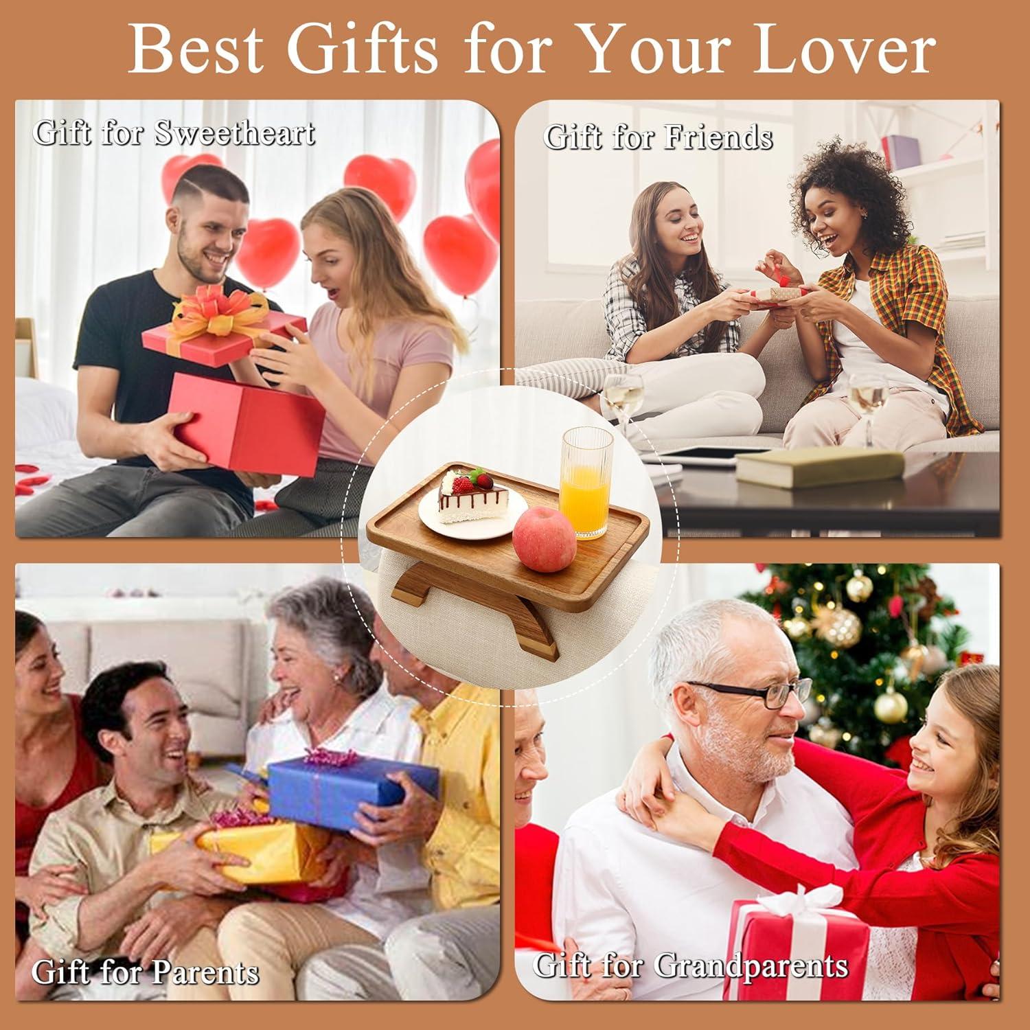 Mesa de brazo de sofá SINWANT de madera de acacia 35x25 cm