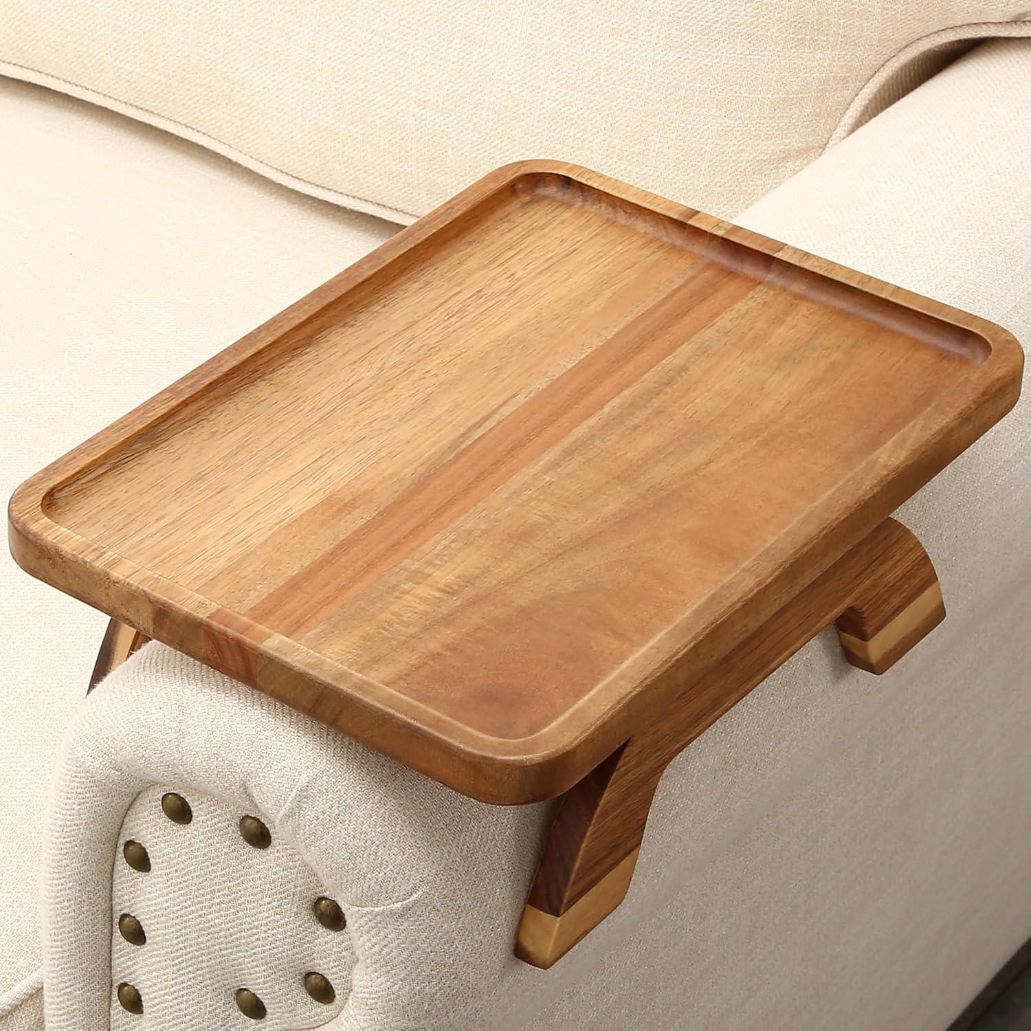 Mesa de brazo de sofá SINWANT de madera de acacia 35x25 cm