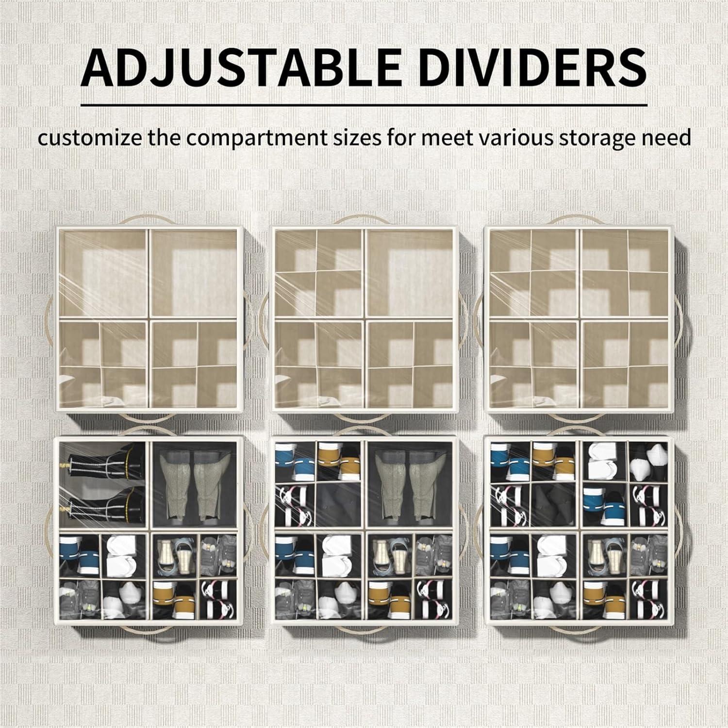 Organizador de Zapatos Aokeyee Beige - 2 Cajas Plegables con Divisores