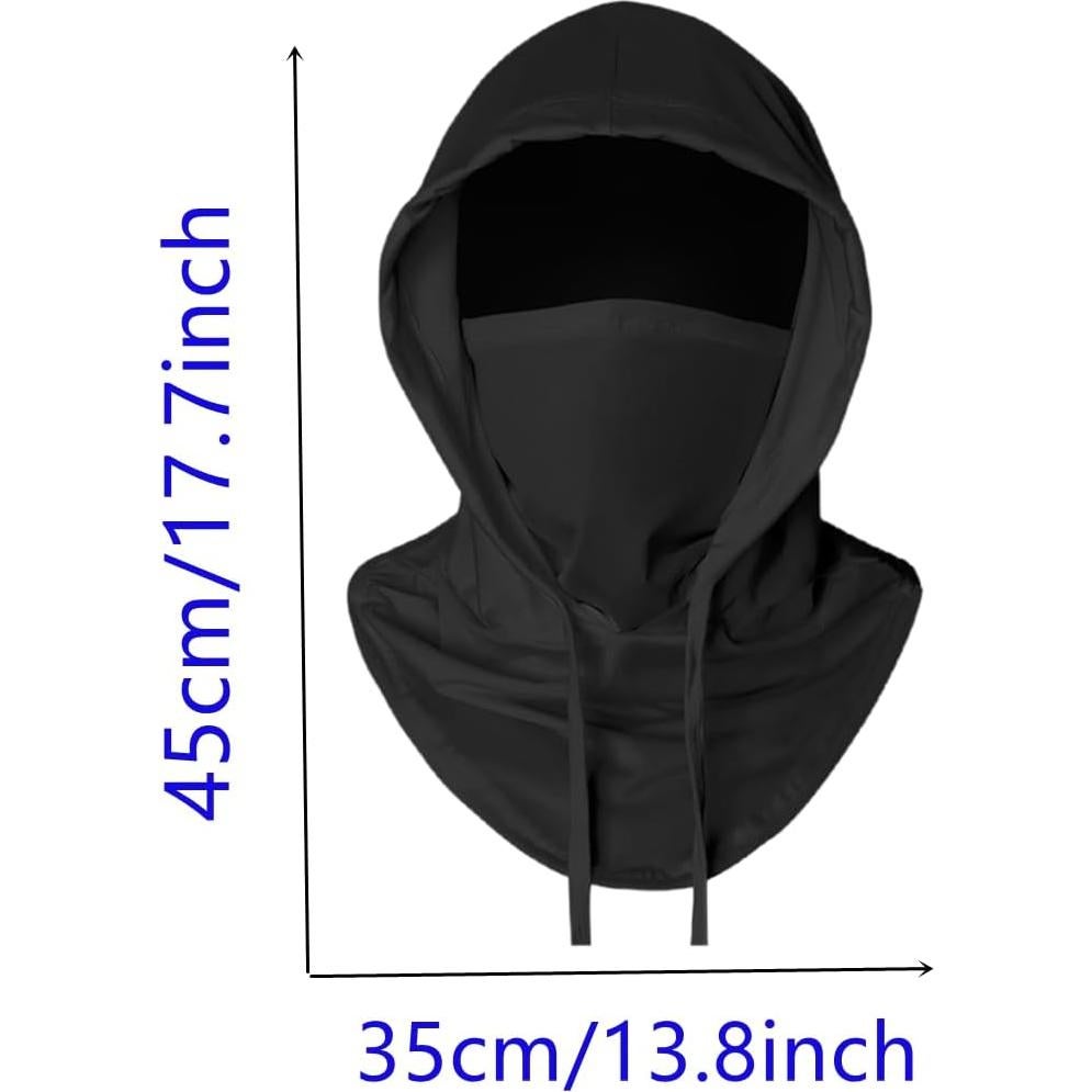 Máscara Balaclava Refrigerante UV 50+ Negra para Ciclismo y Esquí