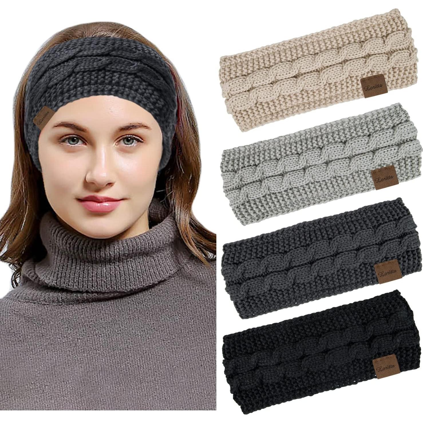 Diademas de Invierno Loritta 4 Pack Fleece Suave para Mujeres