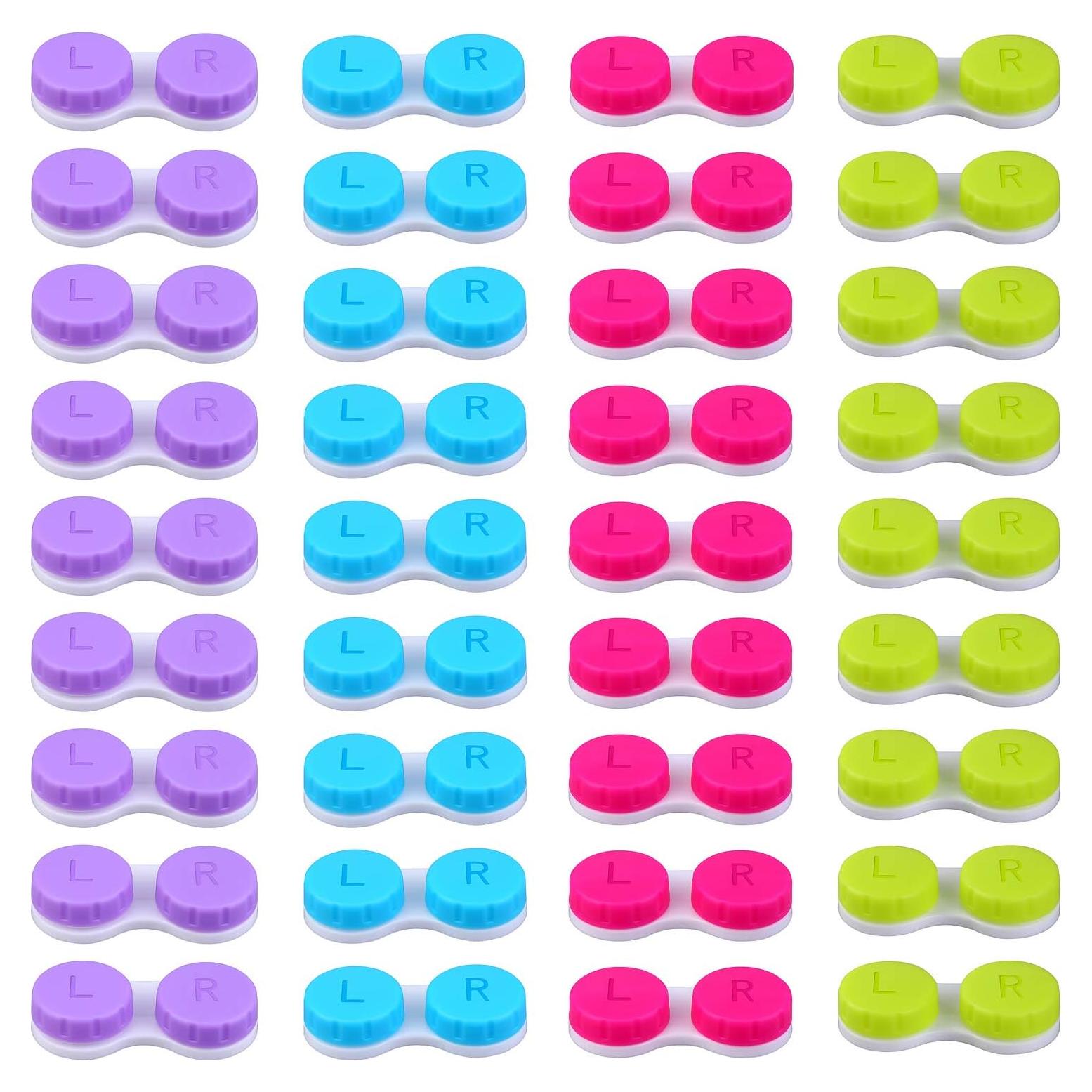 Estuches para Lentes de Contacto Elcoho 24 Piezas 6 Colores