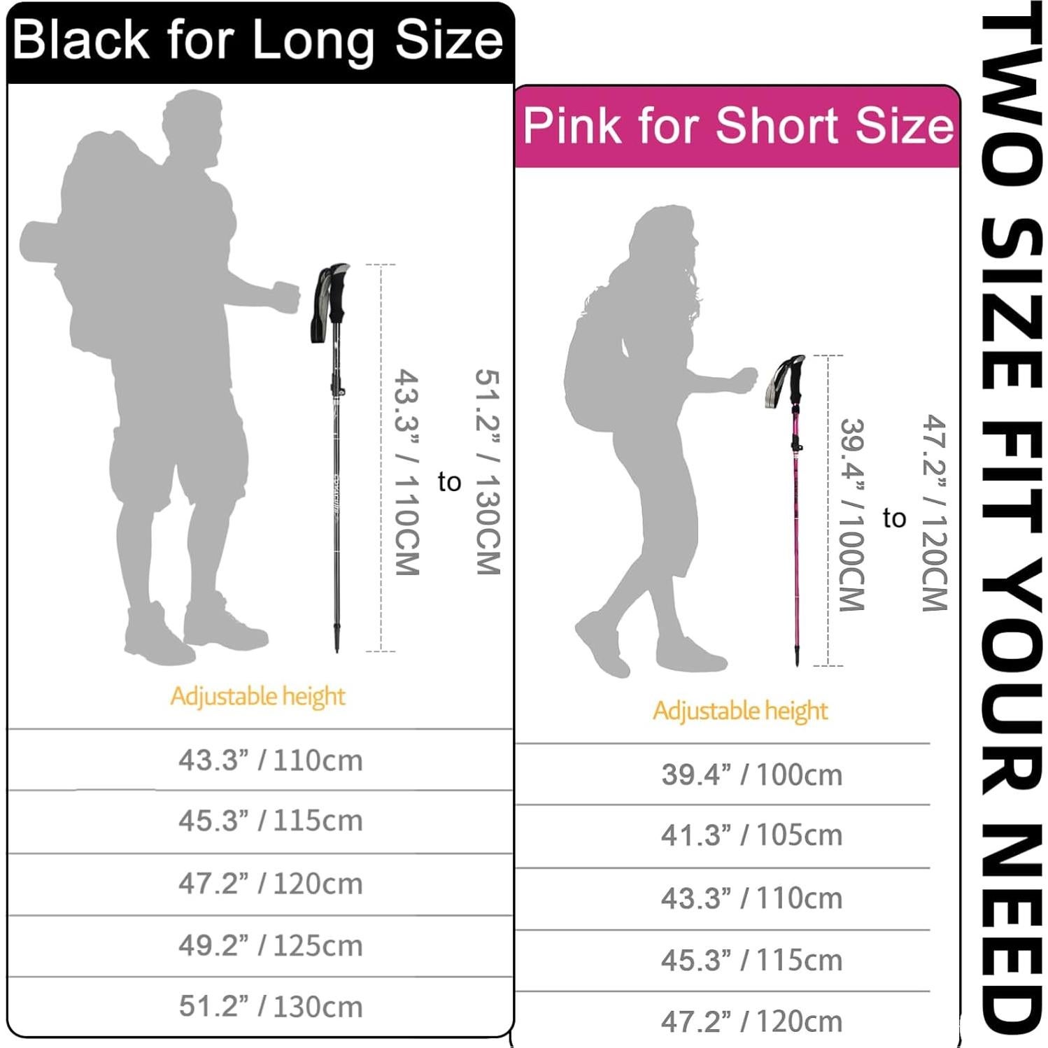 Bastones de Senderismo Covacure Plegables Aluminio 130cm
